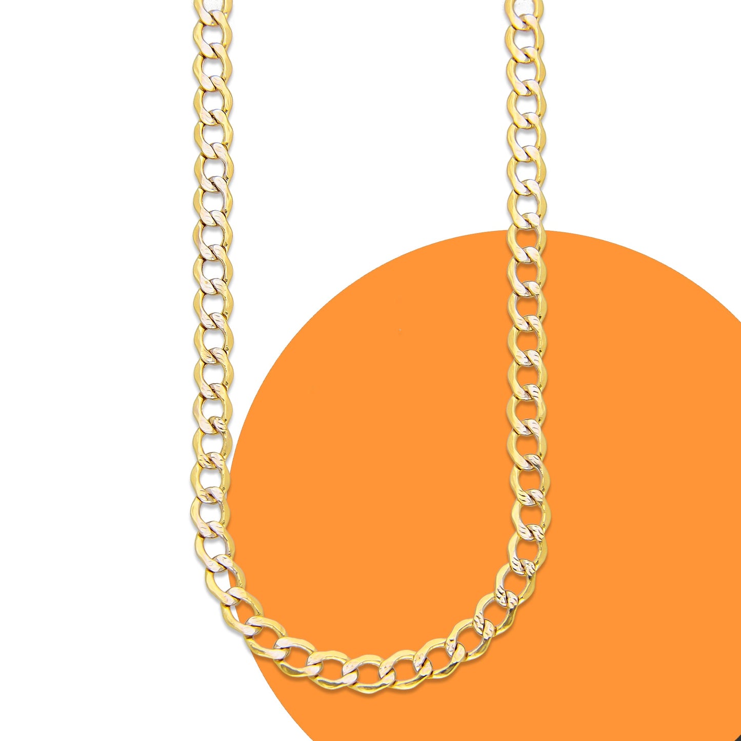 LPECU008-60 Cadena Oro Sólido 10K Mod Fígaro 1*0 Diamantada 3 mm x 60 cm