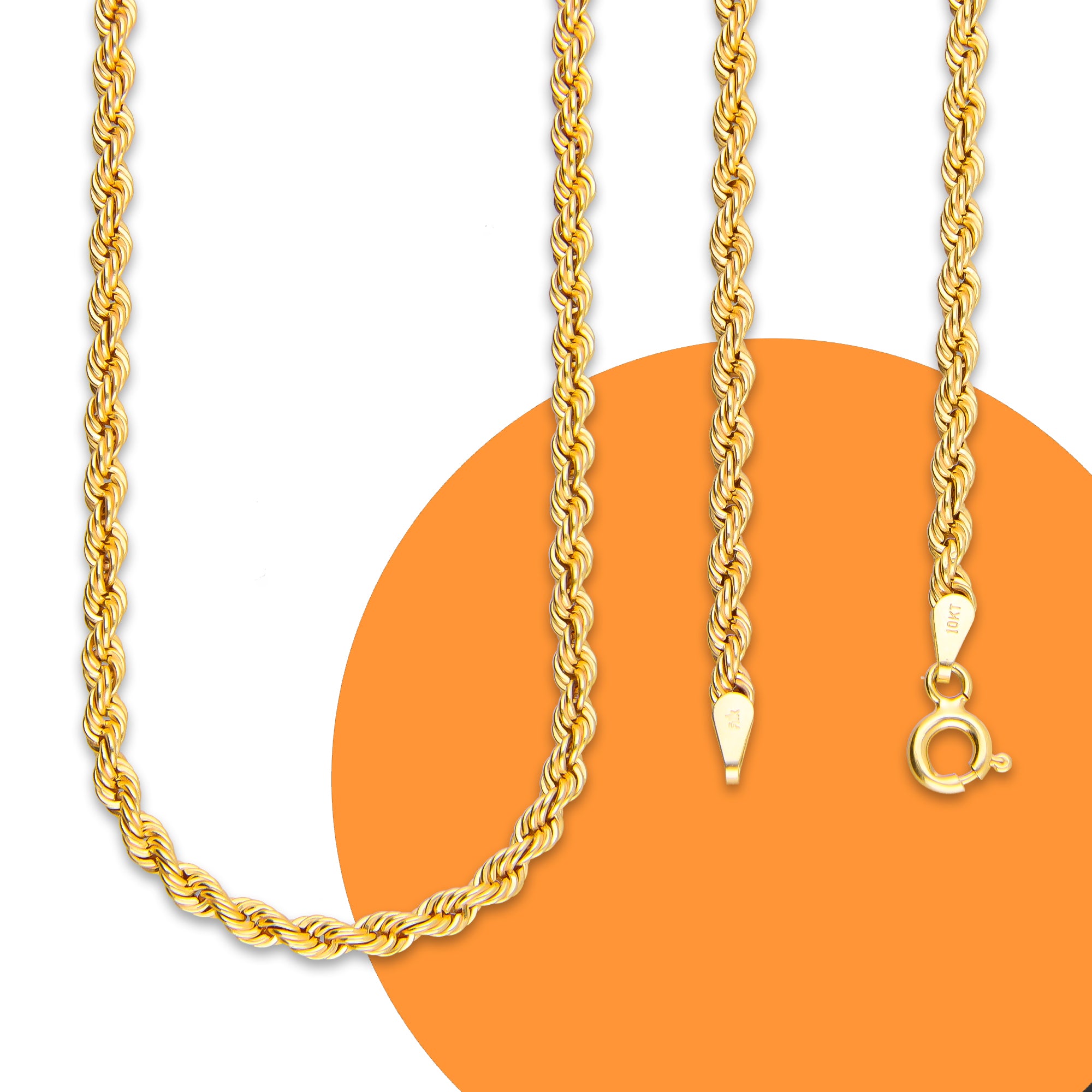 LPECU009-55 Cadena Oro Sólido 10K  Mod Torsal Lisa 3 mm x 55 cm MLM3081313345