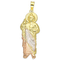 LPEDJ014 Dije Troquelado Oro Sólido 14K Florentino San Judas Tadeo 1.4 cm x 4.1 cm 4287925950