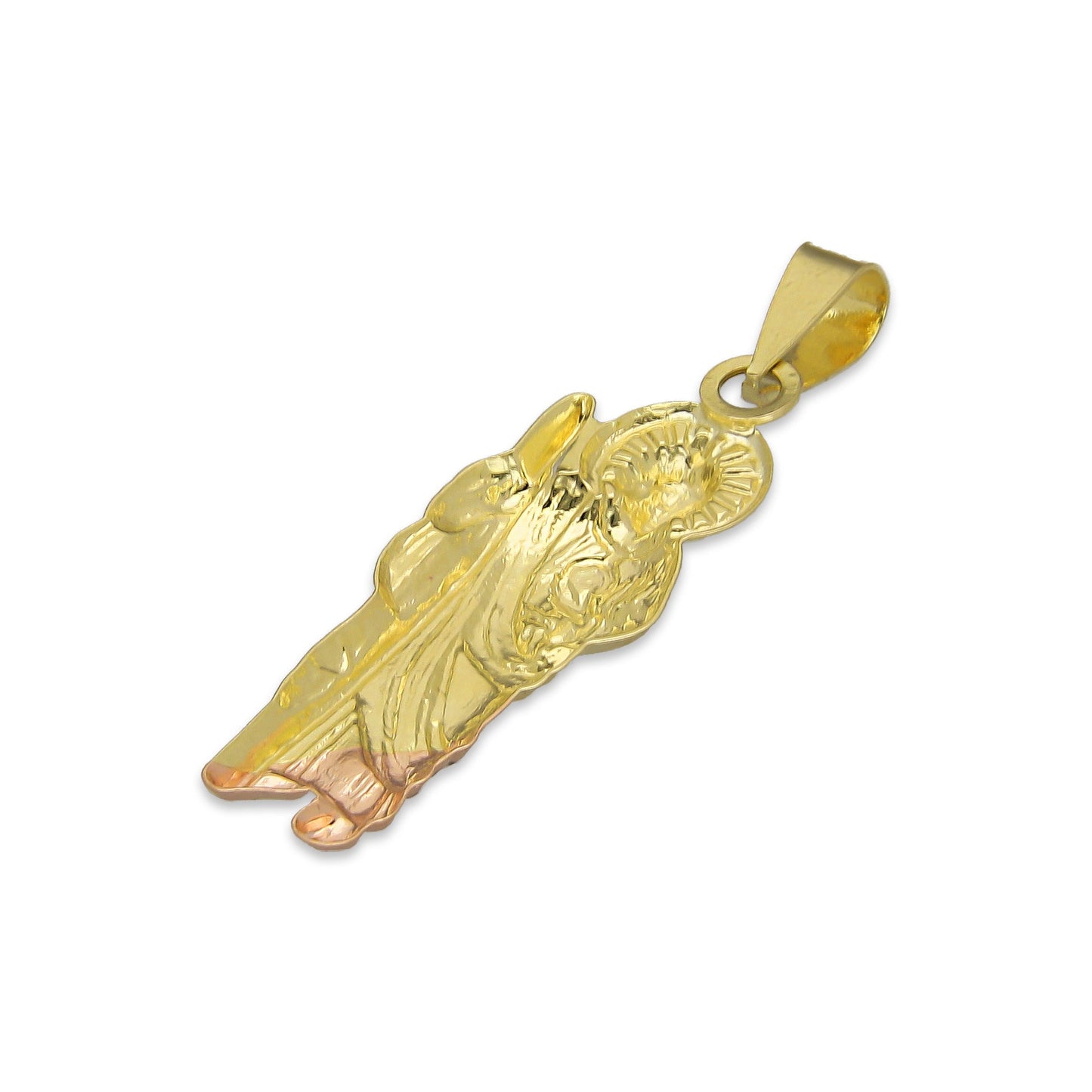 LPEDJ017 Dije Troquelado Oro Sólido 14K Florentino San Judas Tadeo 8 mm x 2.8 cm 4287874226