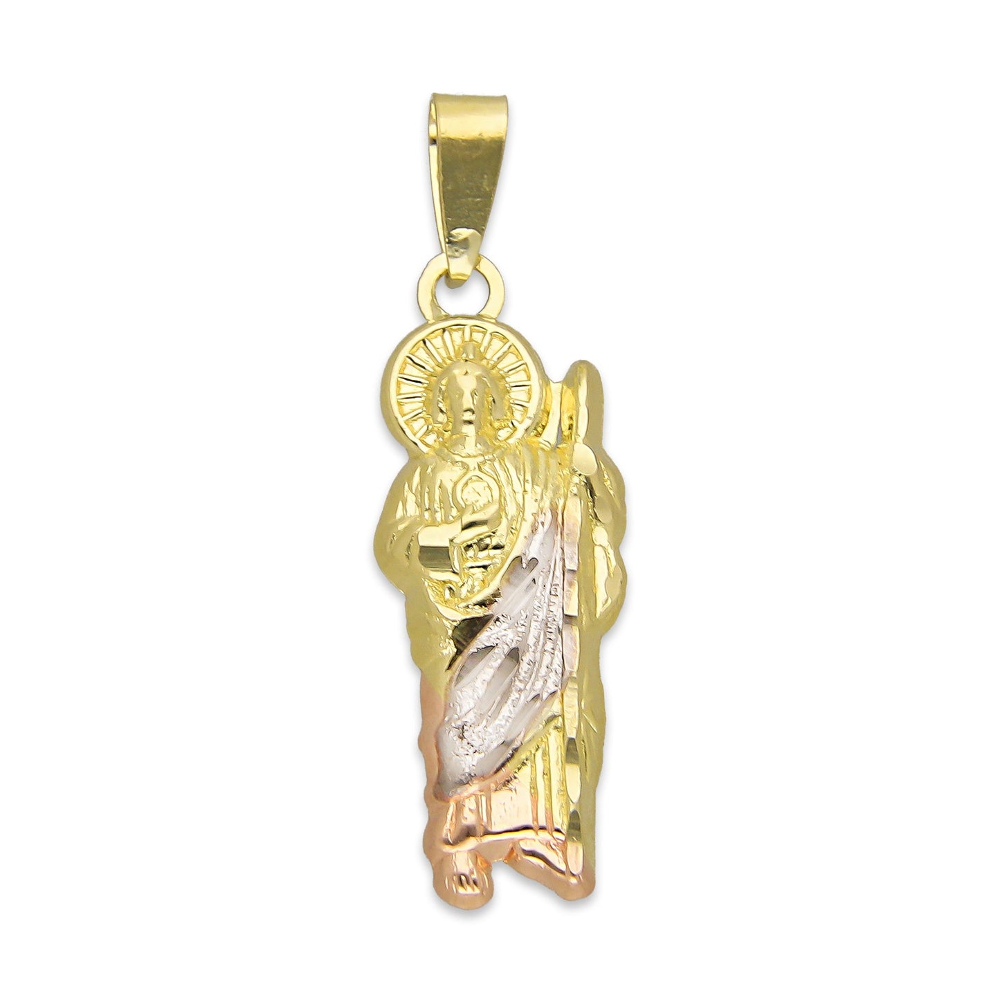 LPEDJ017 Dije Troquelado Oro Sólido 14K Florentino San Judas Tadeo 8 mm x 2.8 cm 4287874226