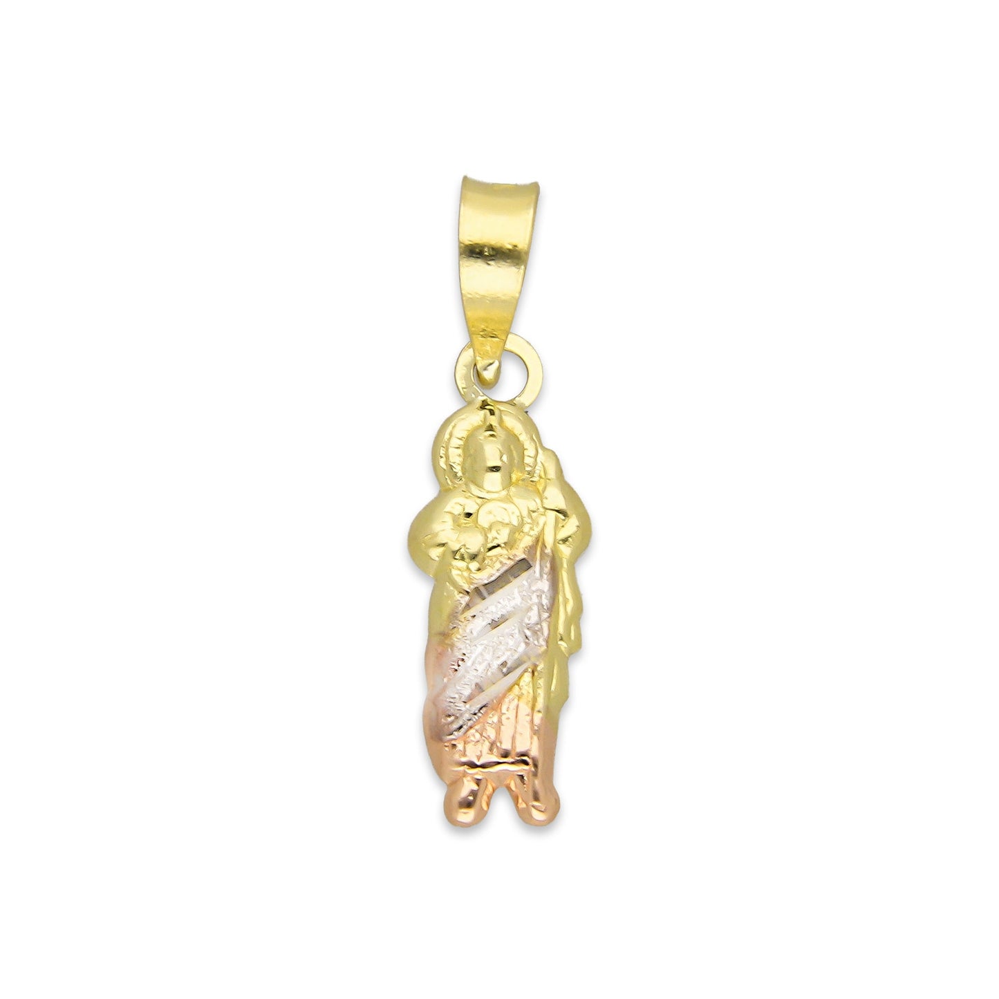 LPEDJ018 Dije Troquelado Oro Sólido 14K Florentino San Judas Tadeo 6 mm x 2.3 cm 4287471630