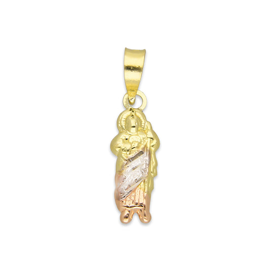 LPEDJ018 Dije Troquelado Oro Sólido 14K Florentino San Judas Tadeo 6 mm x 2.3 cm 4287471630
