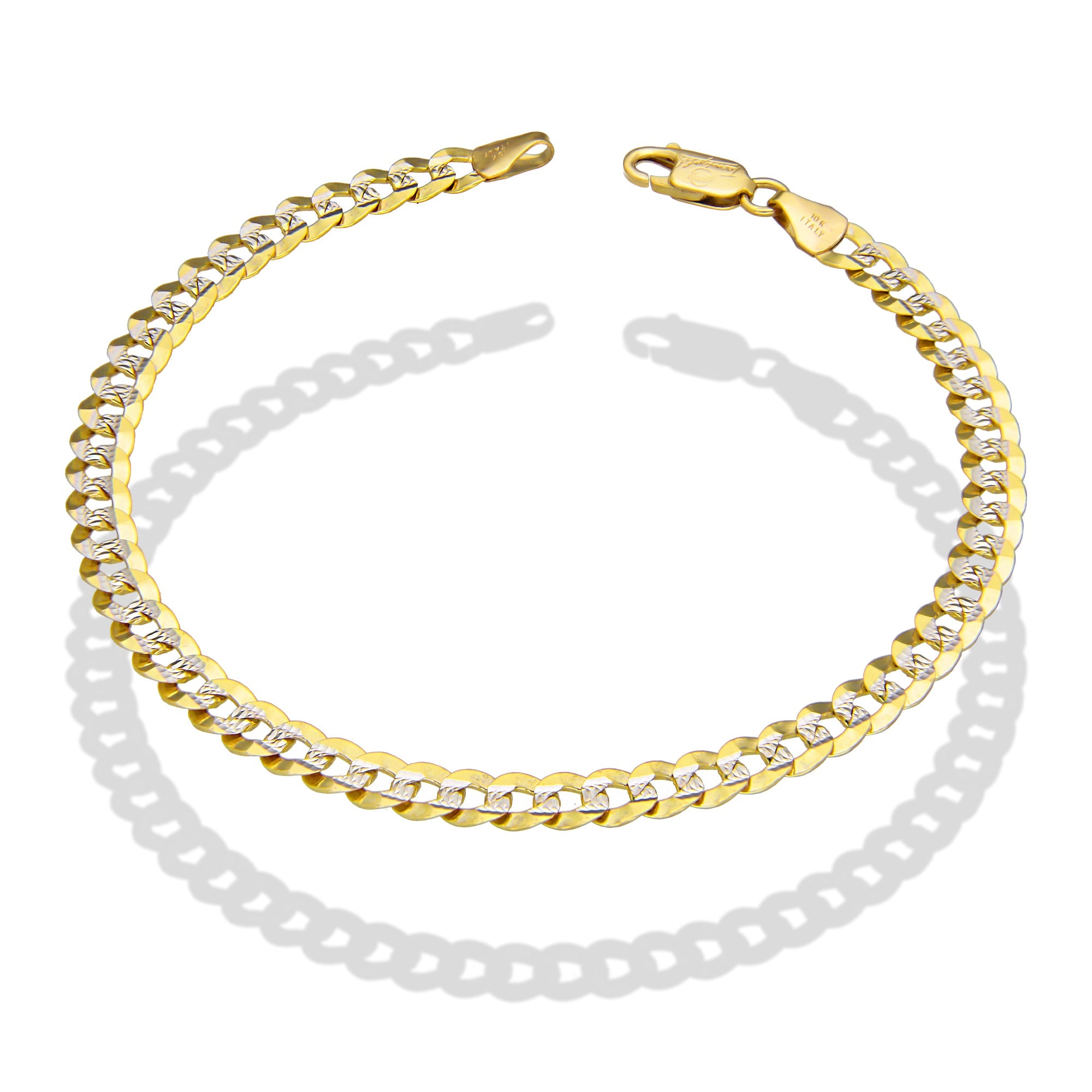LPEPC004 Pulsera para Caballero Oro Sólido 10K Mod Cubana Americana Diamantada 5 mm x 21 cm 4287912300