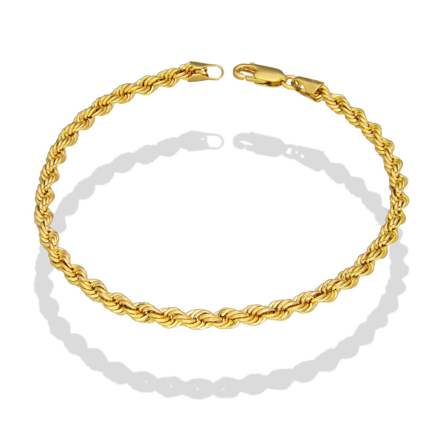 LPEPC005 Pulsera para Caballero Oro Sólido 10K Mod Torsal Lisa Súper Ligera 4 mm x 21.5 cm 4286630504