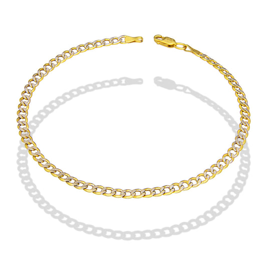 LPEPC006 Pulsera para Caballero Oro Sólido 10K Mod Fígaro 1x0 Diamantada Súper Ligera 3.5 mm x 21 cm 4287470846