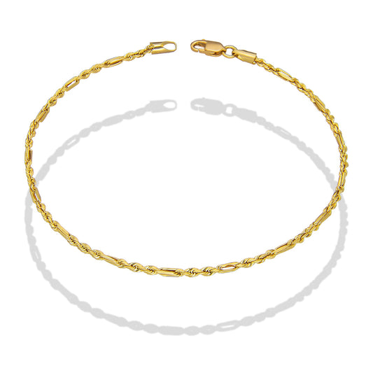 LPEPC007 Pulsera para Caballero Oro Sólido 10K Mod Torsal Fígaro Súper Ligera 2 mm x 20 cm 4286630488