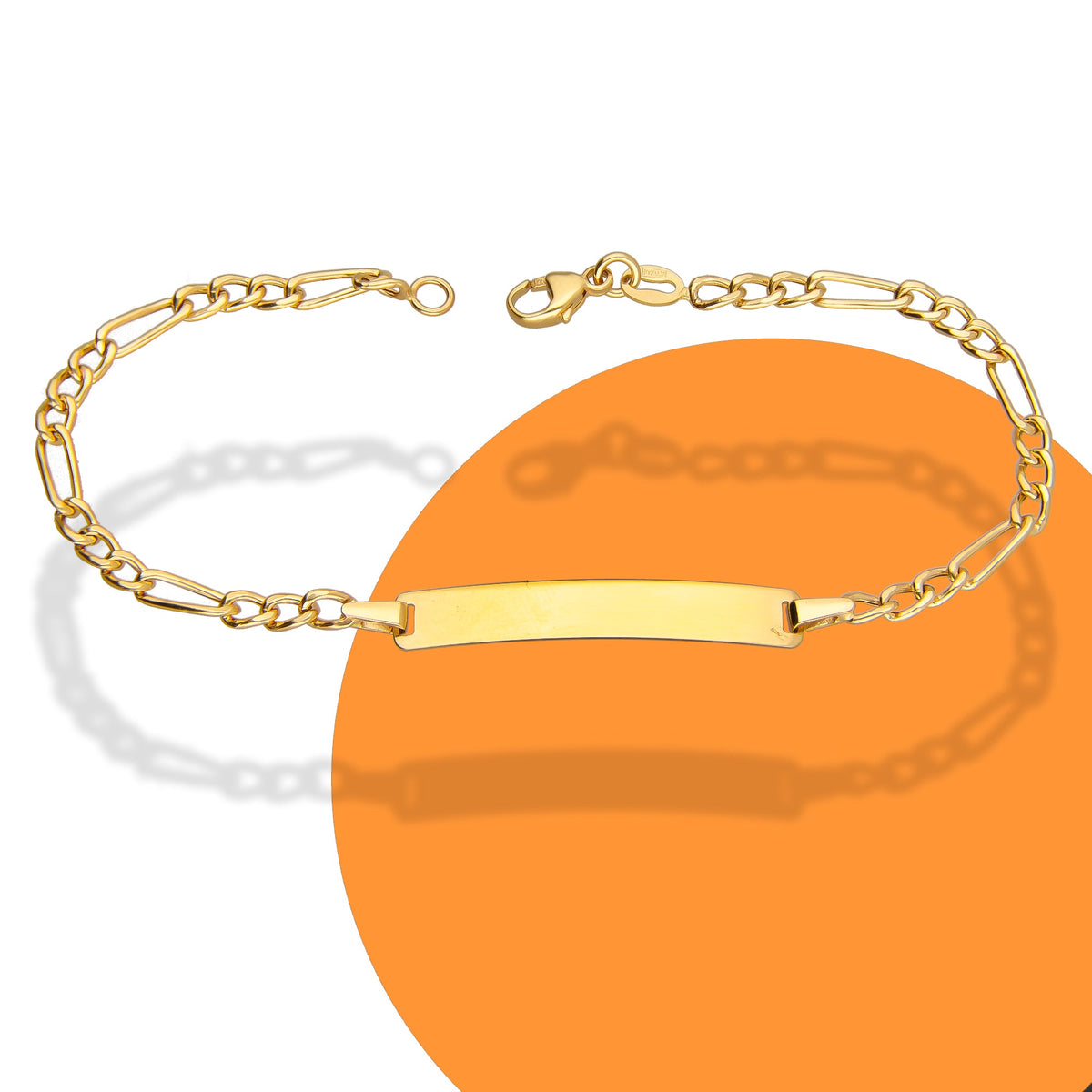 LPEPN002 Pulsera Esclava Oro Sólido 10K Mod Fígaro 3*1 Diam 3 mm x 16 cm