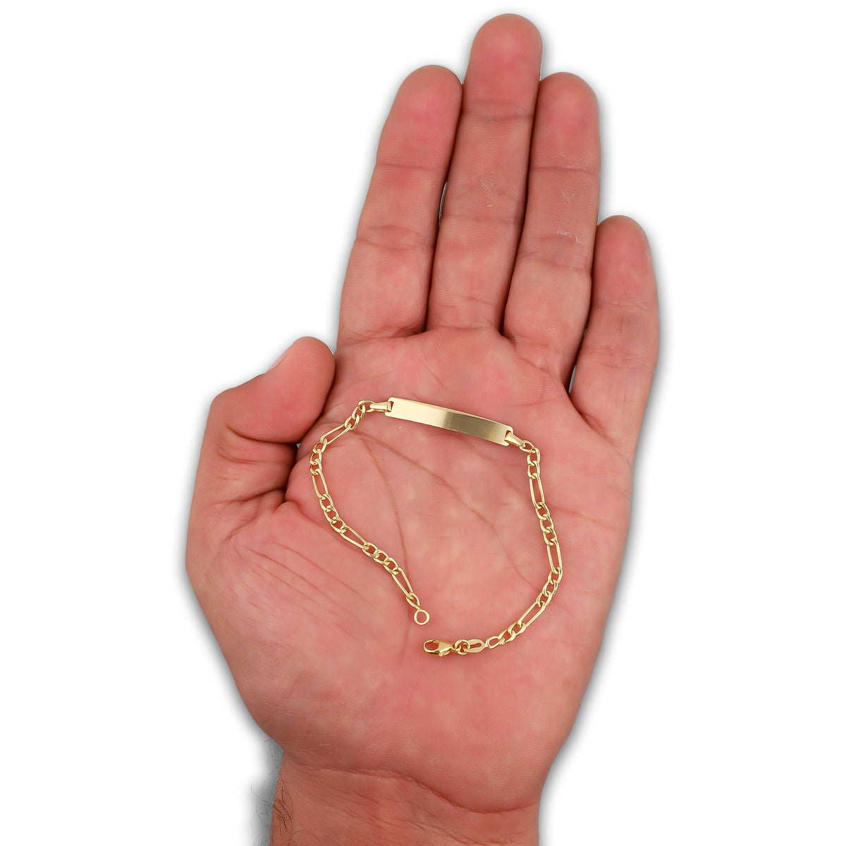 LPEPN002 Pulsera Esclava Oro Sólido 10K Mod Fígaro 3*1 Diam 3 mm x 16 cm