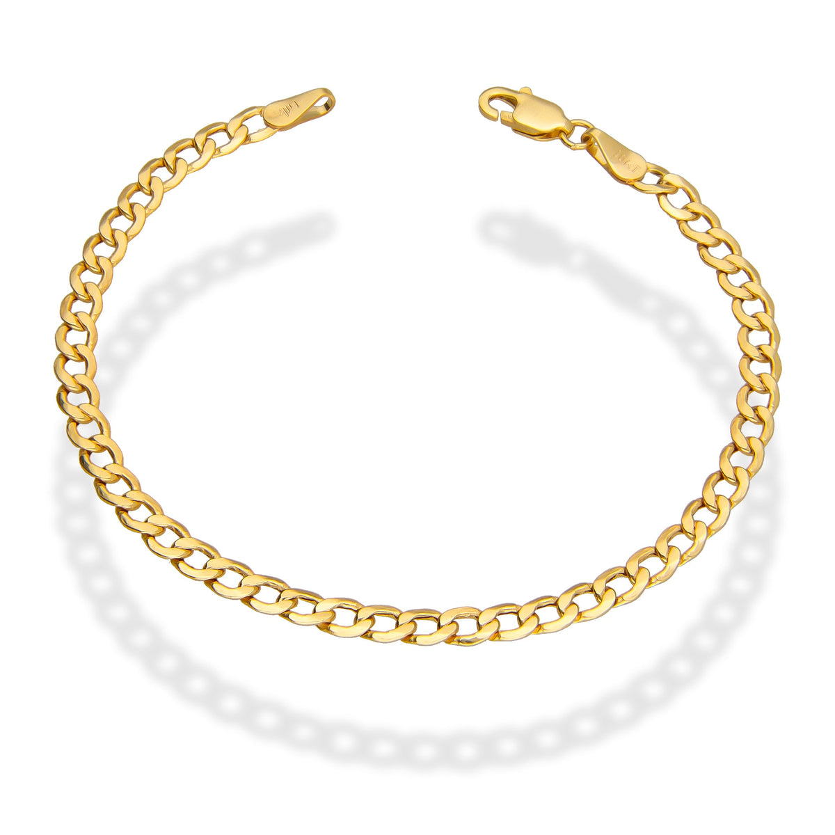 LPEPN003 Pulsera Oro Sólido 10K Mod Cubana Americana Lisa 3.5 mm x 16 cm