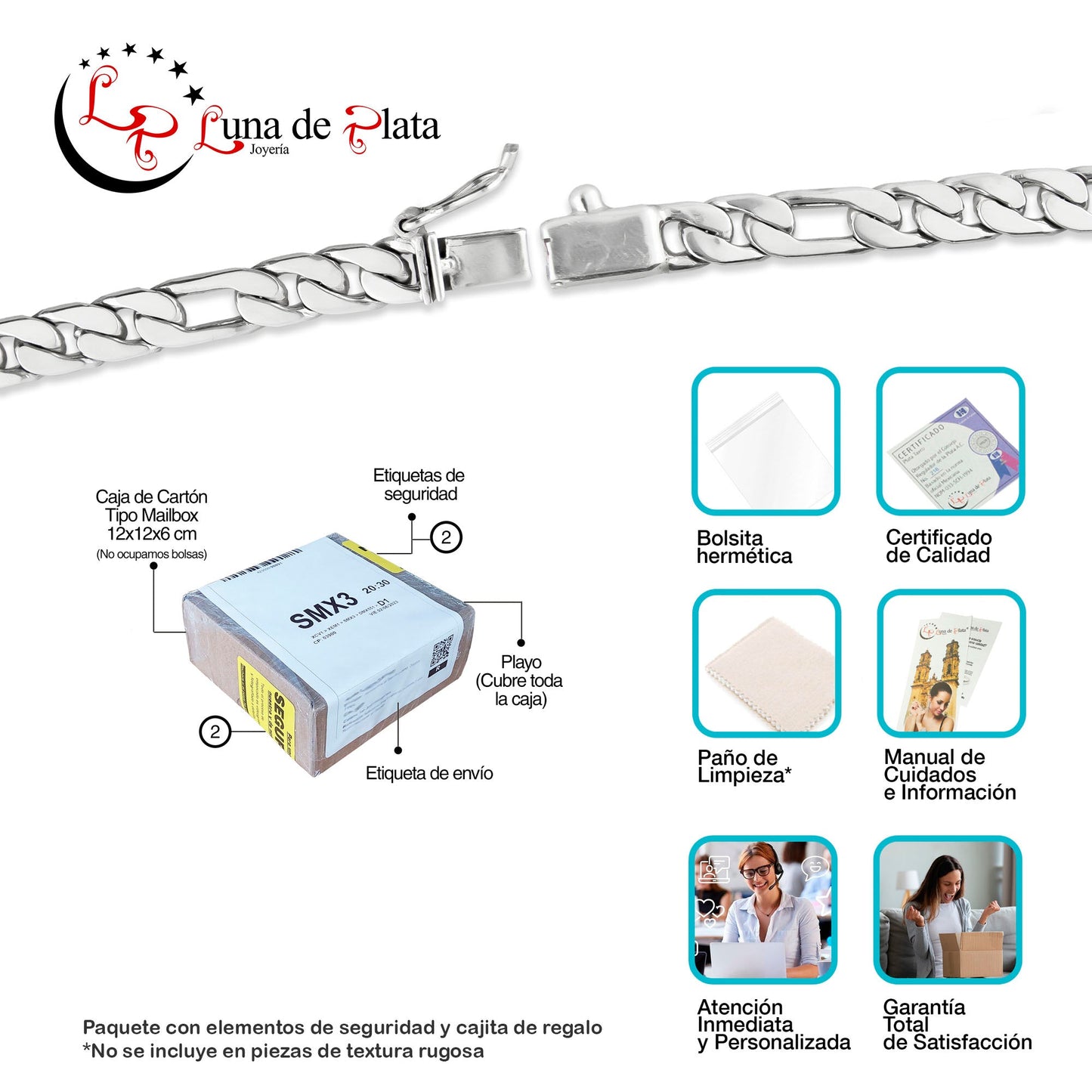 LPPC0025 Esclava Mod Fígaro 3x1 - 20 cm Plata Ley .925 Taxco Gro 1363277938