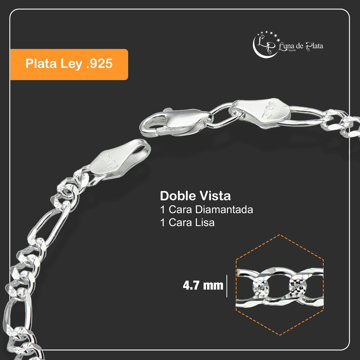 LPPC010 Pulsera De Plata .925 Para Caballero Modelo 3 X 1 701985256