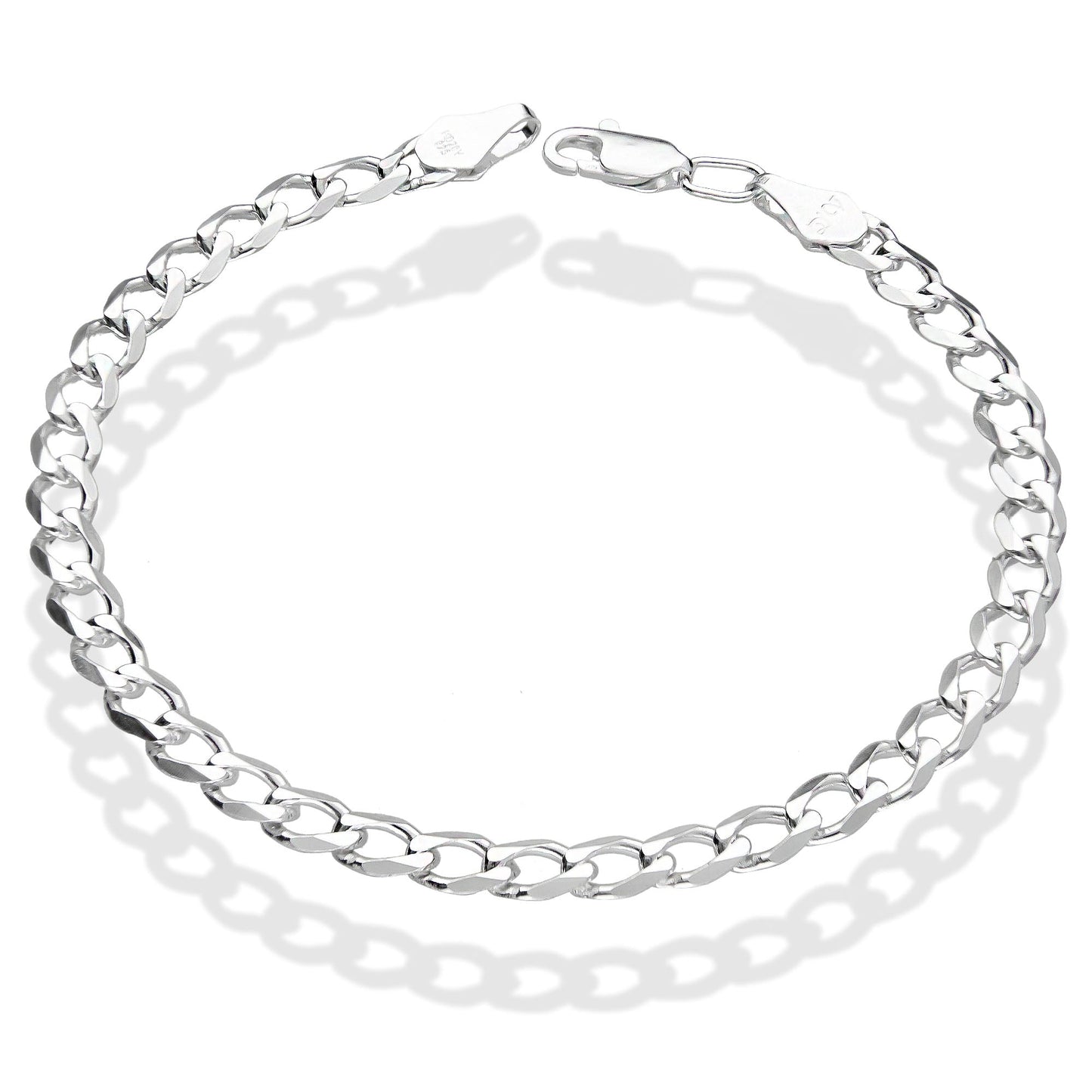 LPPC032 Pulsera Cubana Americana Lisa 5 mm x 21 cm Plata Ley .925 Taxco Gro 1370064226