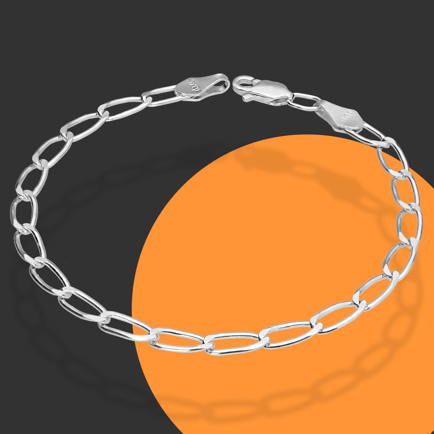 LPPC034 Pulsera Fígaro 0x1 4.5 mm x 19.5 cm Plata Ley .925 Taxco Gro 1370496423