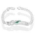 LPPC087-20 Pulsera Esclava San Judas Con Eslabones Cubano Americano 7 mm x 20 cm en Plata .925