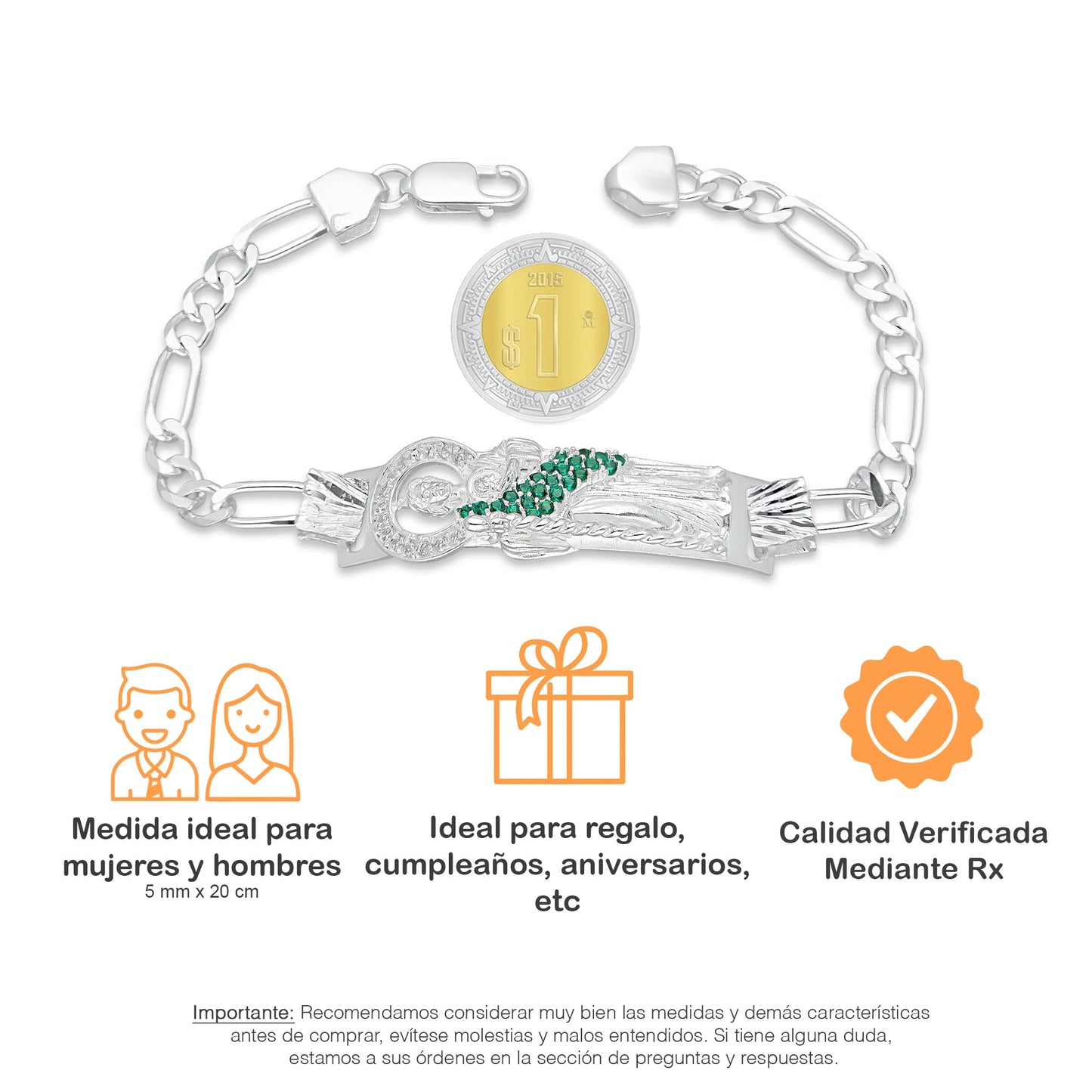 LPPC089-20 Pulsera Esclava San Judas Con Eslabones Mod 3*1 5 mm x 20 cm en Plata .925