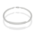 LPPC091 Pulsera Esclava Cubana Lisa 4 mm x 19.5 cm en Plata .925