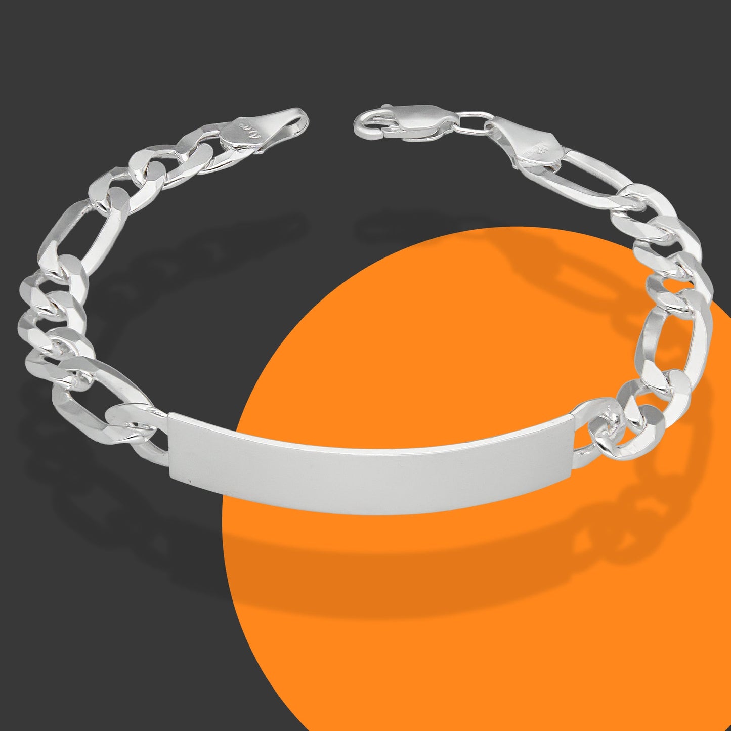 LPPC101 Pulsera Esclava Cubana Ame Lisa 3*1 8 mm x 22 cm en Plata .925