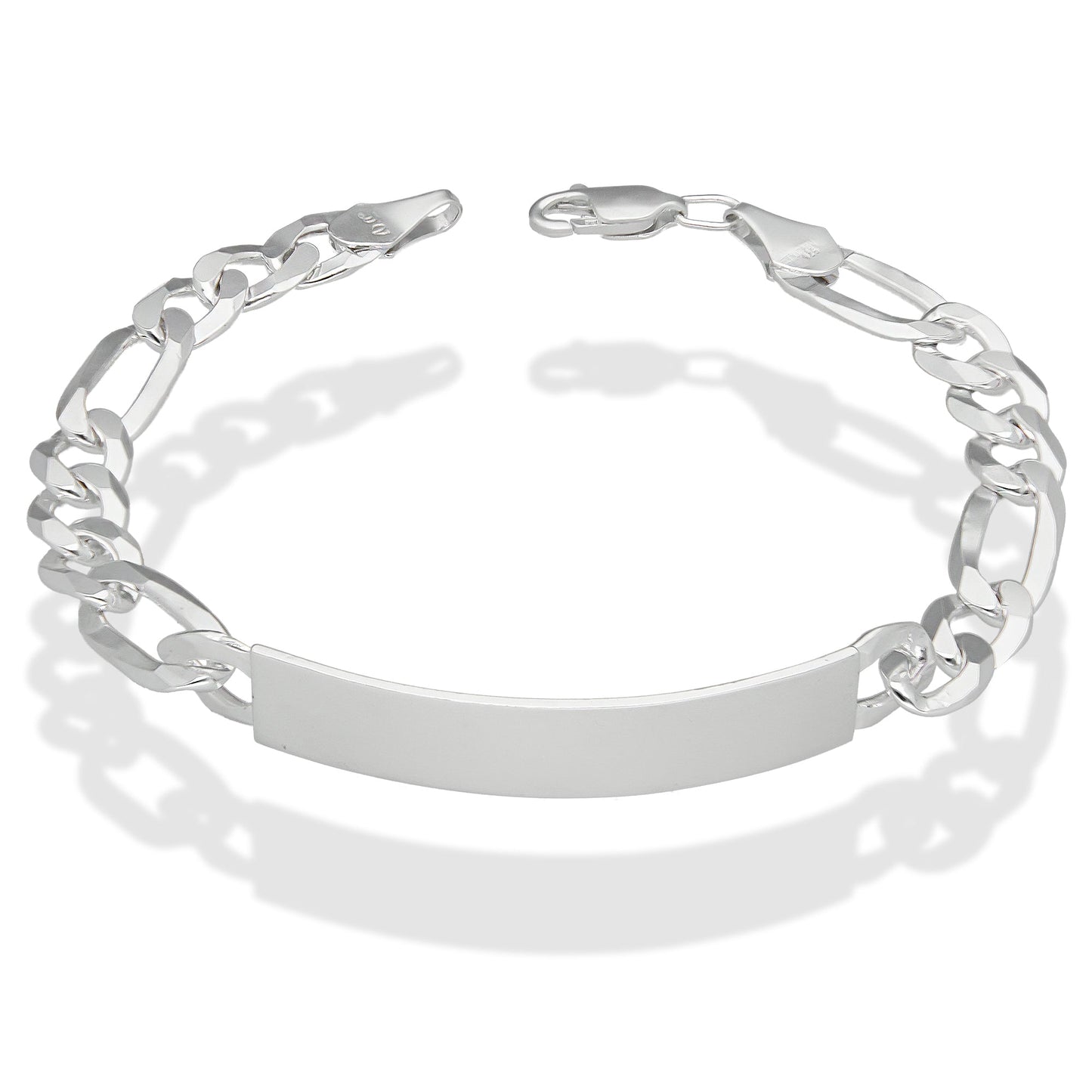 LPPC101 Pulsera Esclava Cubana Ame Lisa 3*1 8 mm x 22 cm en Plata .925