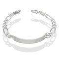 LPPC102 Pulsera Esclava Fígaro 3*1 Lisa 7 mm x 21.5 cm en Plata .925