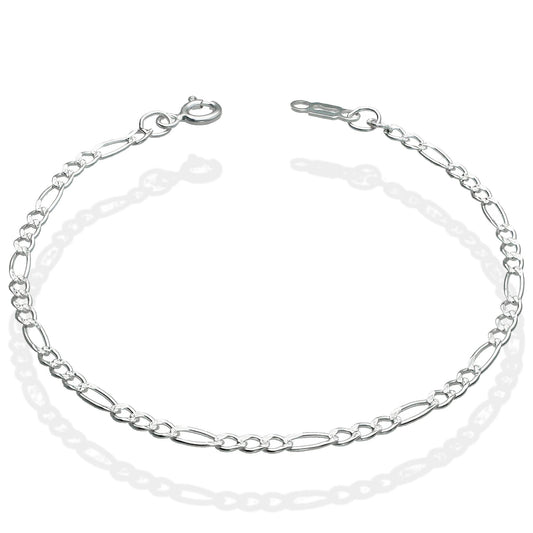 LPPD038 Pulsera Figaro 3x1 Diam 2.5 cm x 18 cm en Plata Ley .925 1524044019