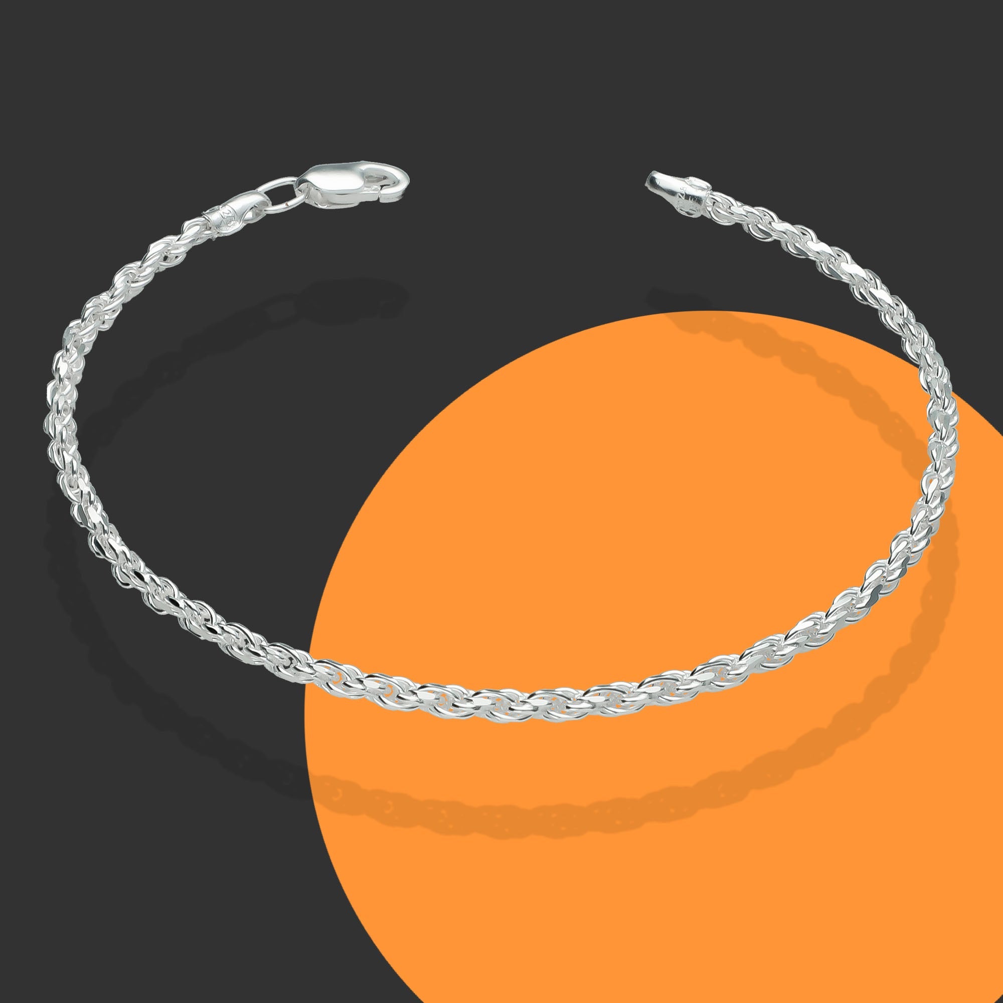 LPPD040 Pulsera Torsal Diam  2 mm x 15.5 cm en Plata Ley .925 1525082547