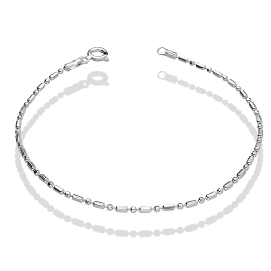 LPPD041 Pulsera Popotillo 1X1 1.5 mm x 18 cm en Plata Ley .925 1526098204