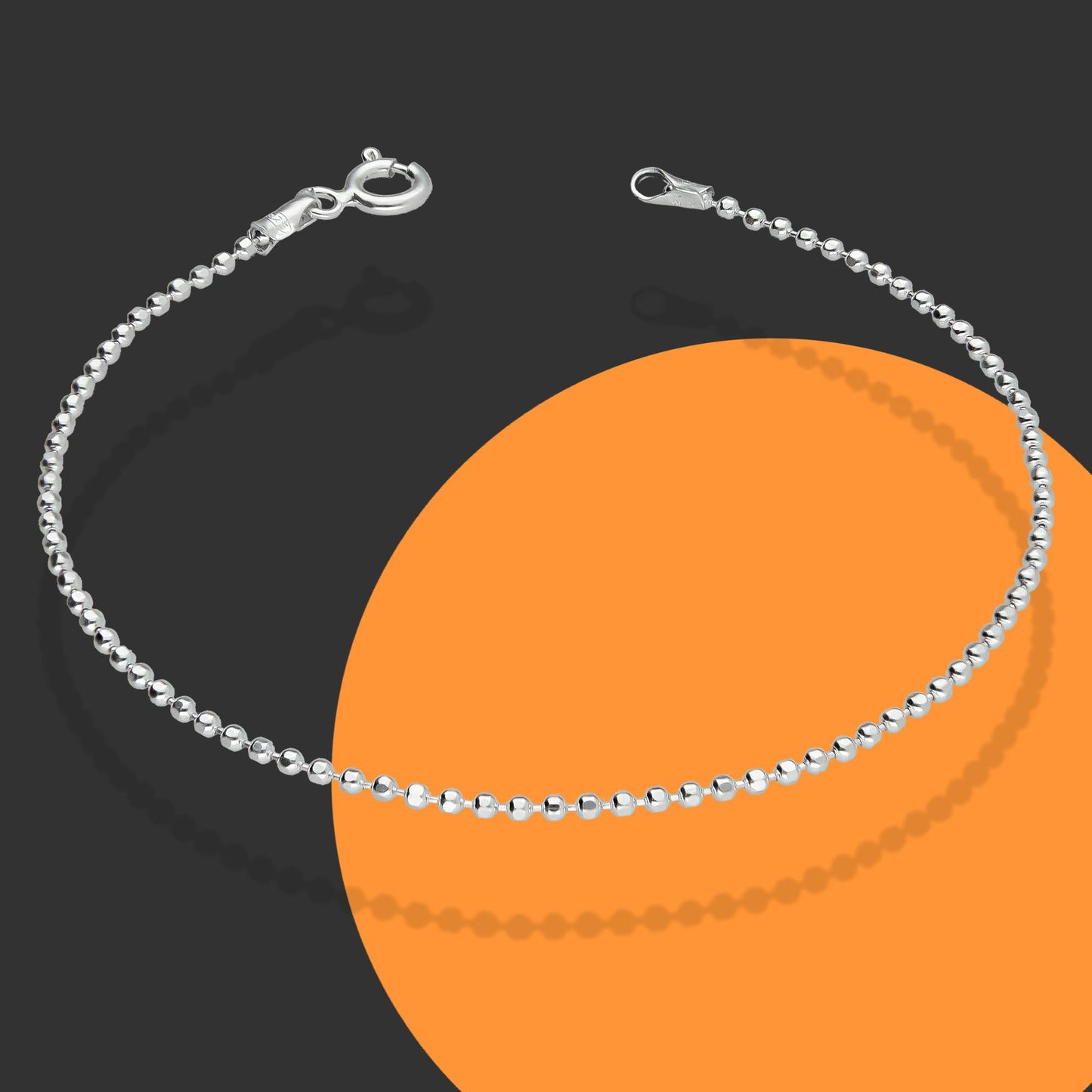 LPPD047 2 pack Pulsera Bolitas Diam 1.5 mm x 18 cm en Plata Ley.925 1528524504