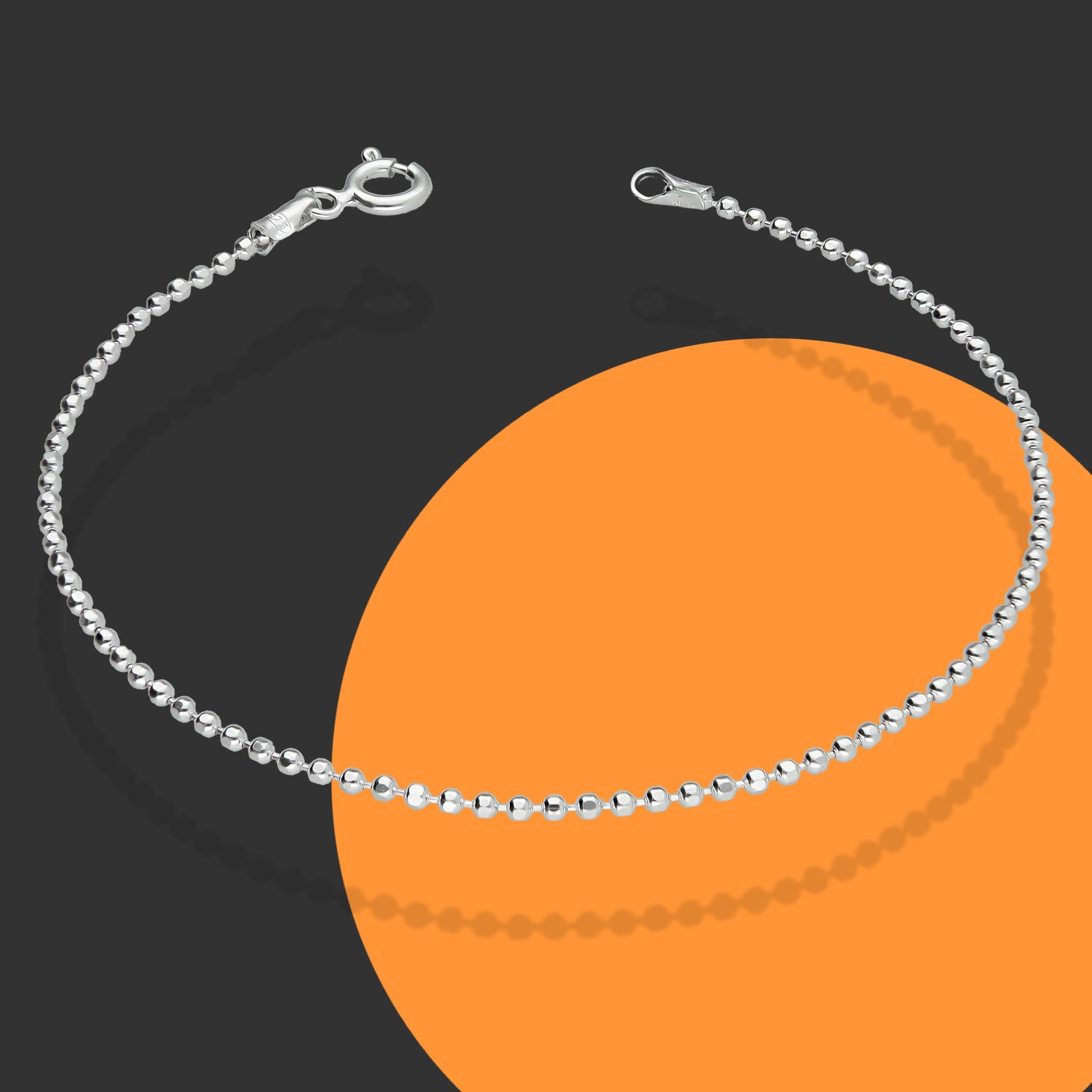 LPPD047 2 pack Pulsera Bolitas Diam 1.5 mm x 18 cm en Plata Ley.925 1528524504