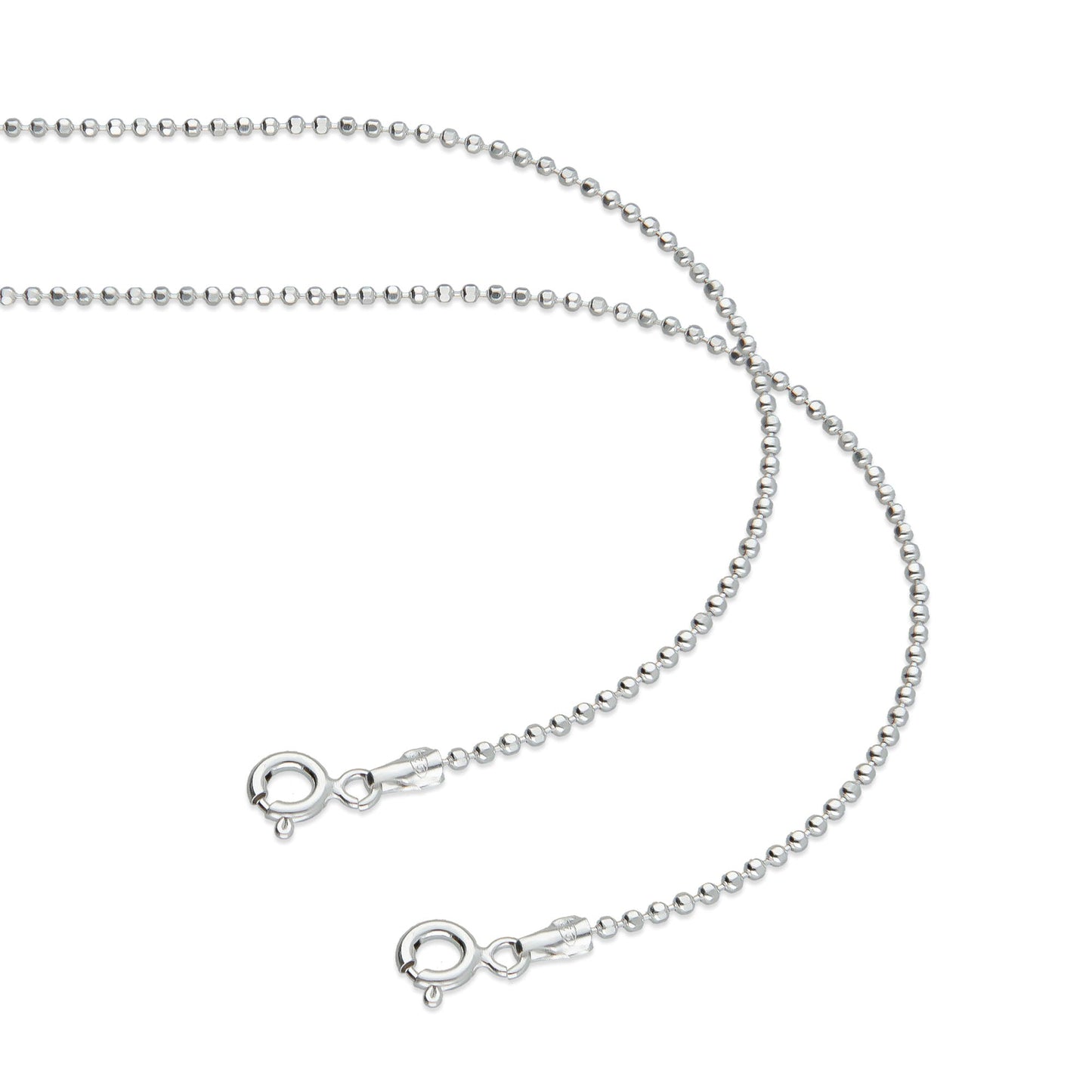 LPPD047 2 pack Pulsera Bolitas Diam 1.5 mm x 18 cm en Plata Ley.925 1528524504