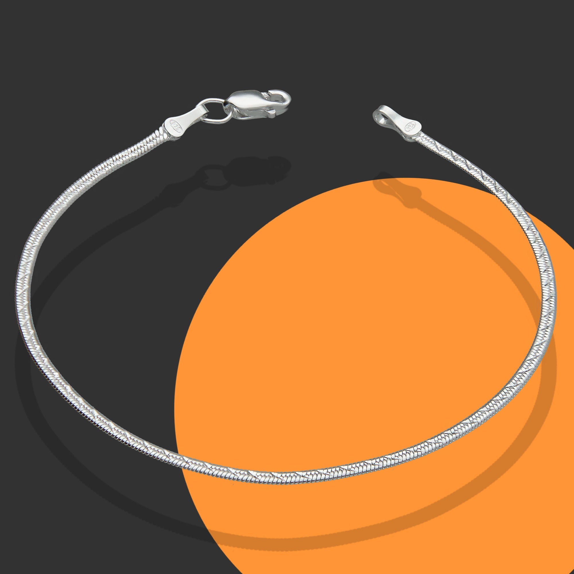 LPPD050 Pulsera Monorriel Oval  1.8 mm x 18 cm en Plata Ley .925 1531756631