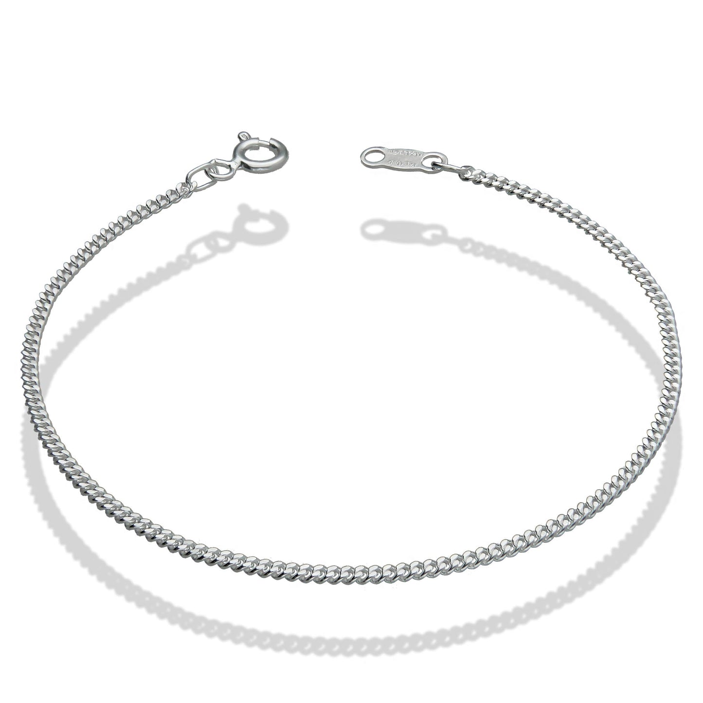 LPPD056 2 Pack Pulsera Cubana 1.7 mm x 18 cm en Plata Ley.925 1537970038