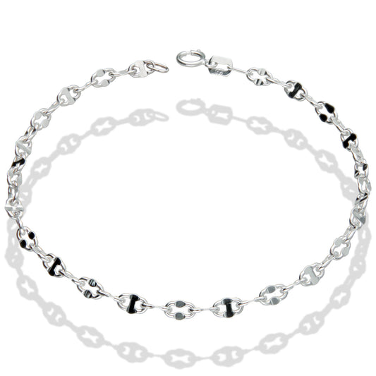 LPPD066 Pulsera Ancla Martillada 3 mm x 19 cm Plata Ley .925 1679468568