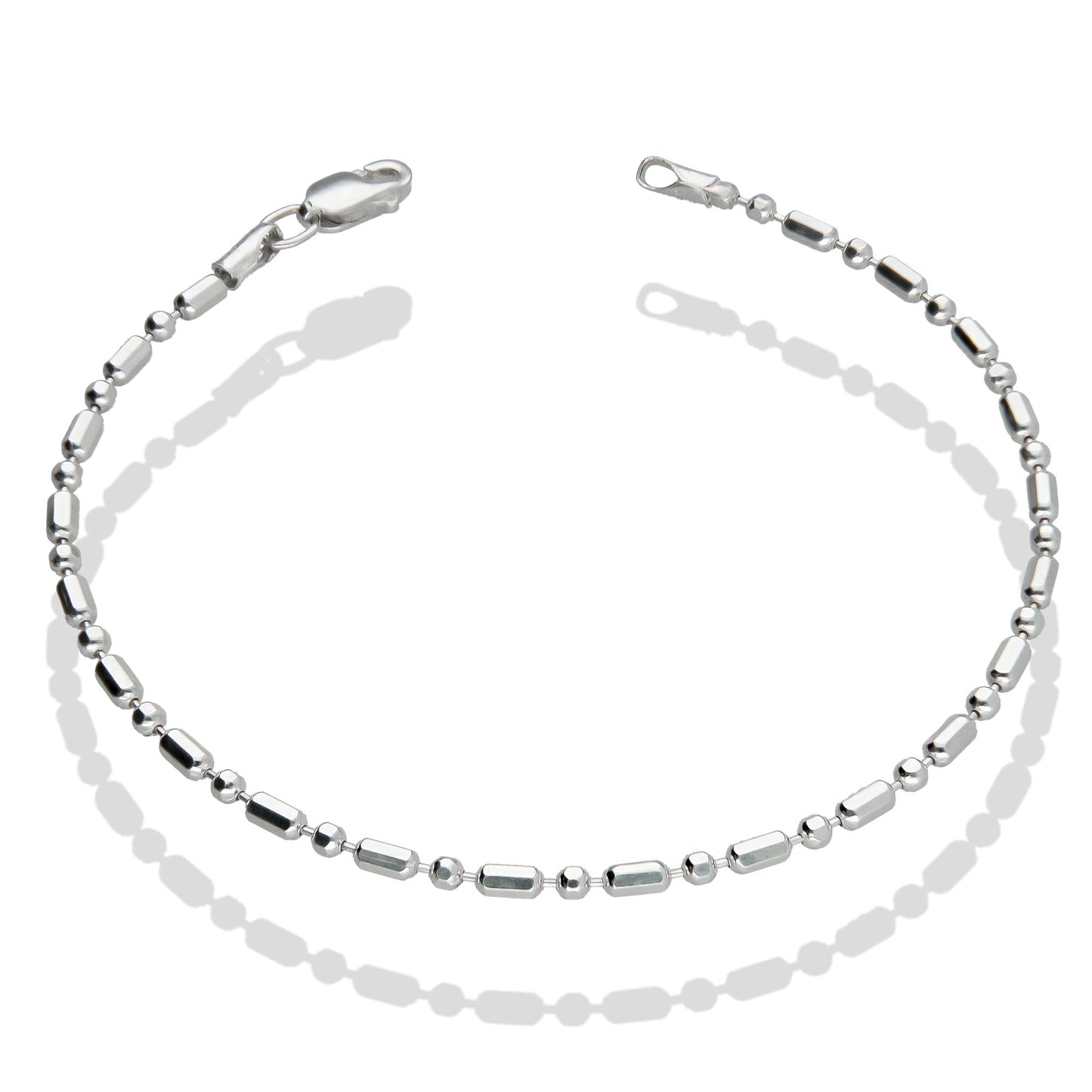 LPPD070 Pulsera Popotillo Diamantado Plata Ley .925 1688686658