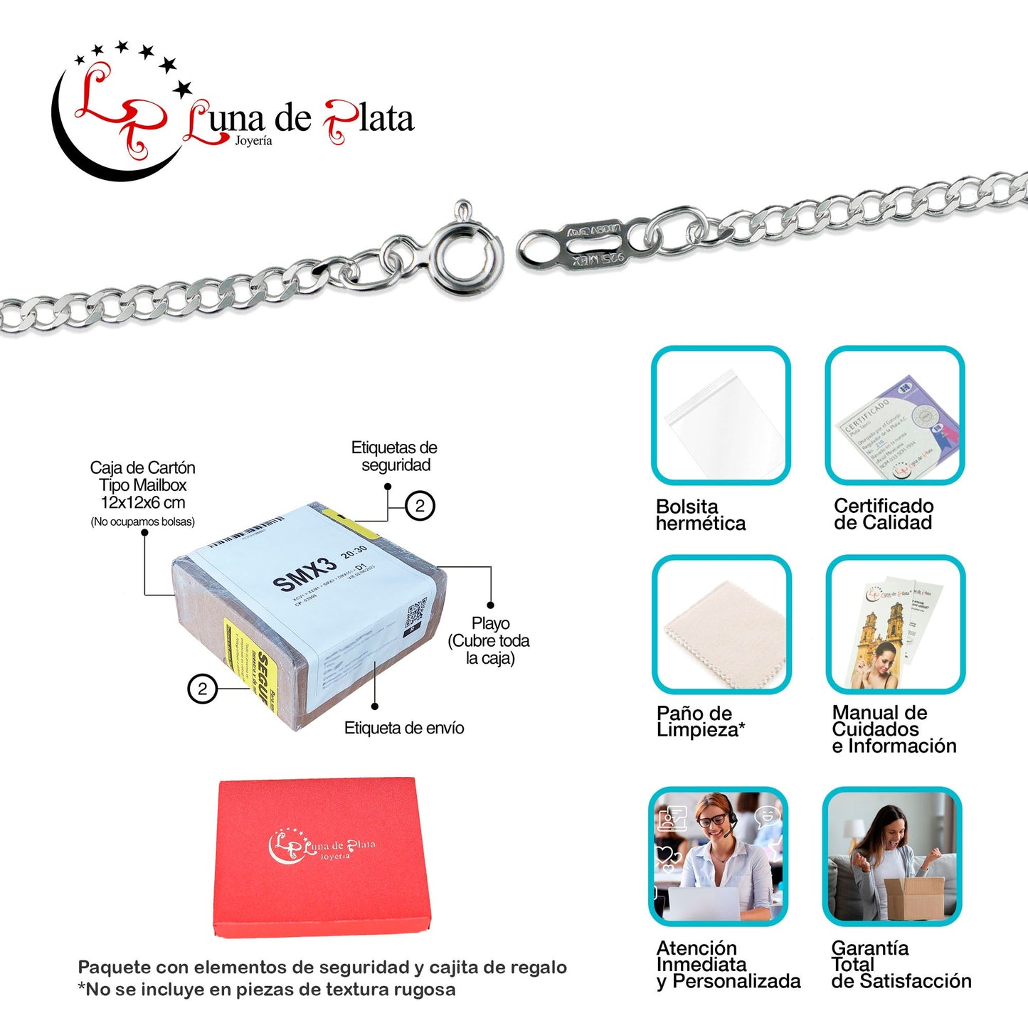 LPPD081 Pulsera Figaro Lisa 2.8 mm x 18 cm Plata Ley .925 1700657105