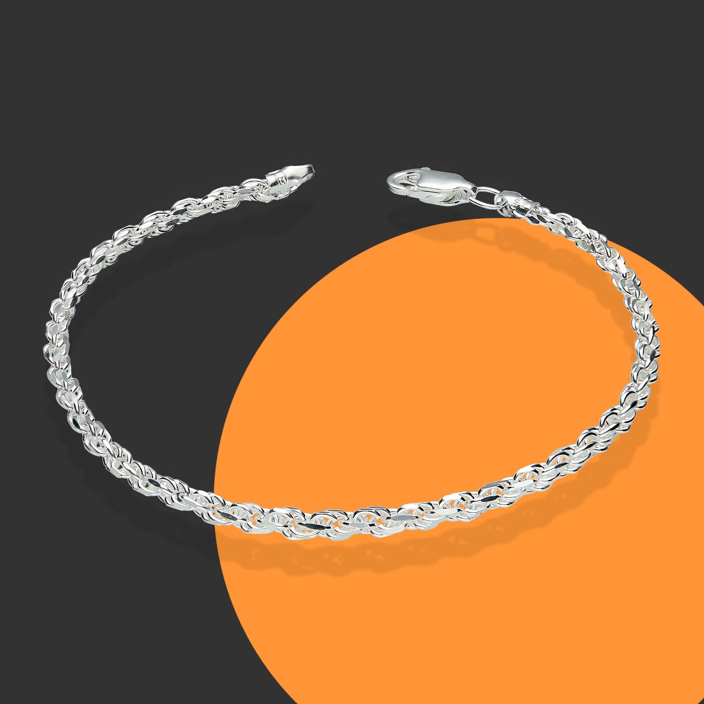 LPPD084 Pulsera Torsal Diam 3 mm x 19 cm en Plata Ley .925 1889205673