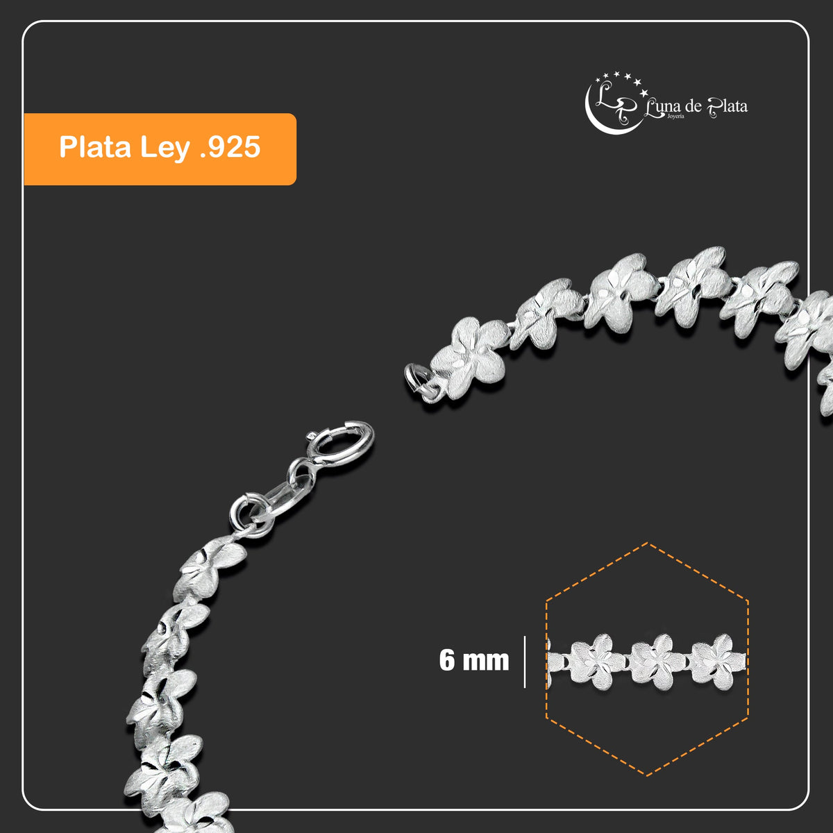 LPPD093 Pulsera Modelo Maui 18.5 cm Plata .925 2039701911
