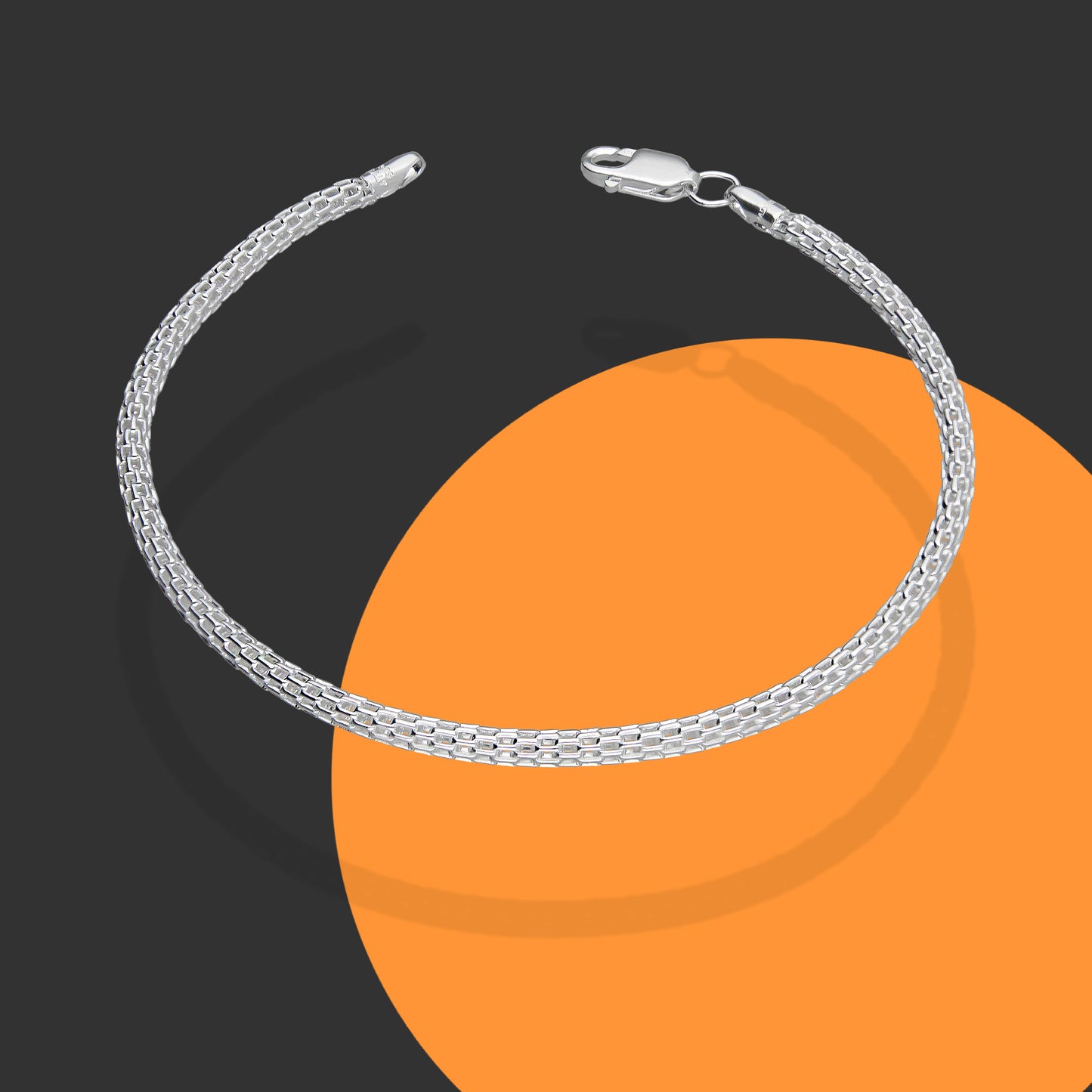LPPD113 Pulsera Bizmark Tubular 3 mm x 19 cm en Plata Ley .925 3610202102