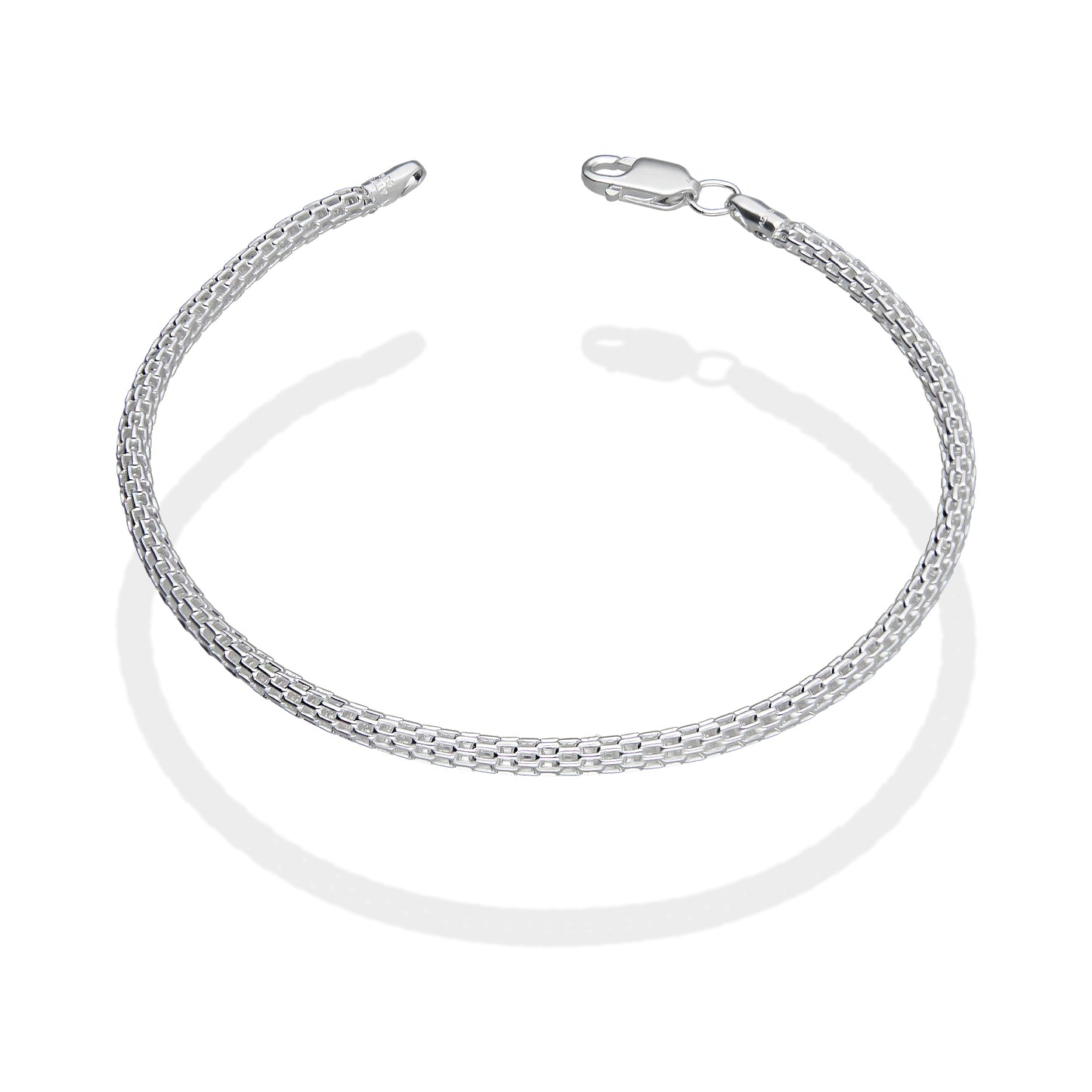 LPPD113 Pulsera Bizmark Tubular 3 mm x 19 cm en Plata Ley .925 3610202102