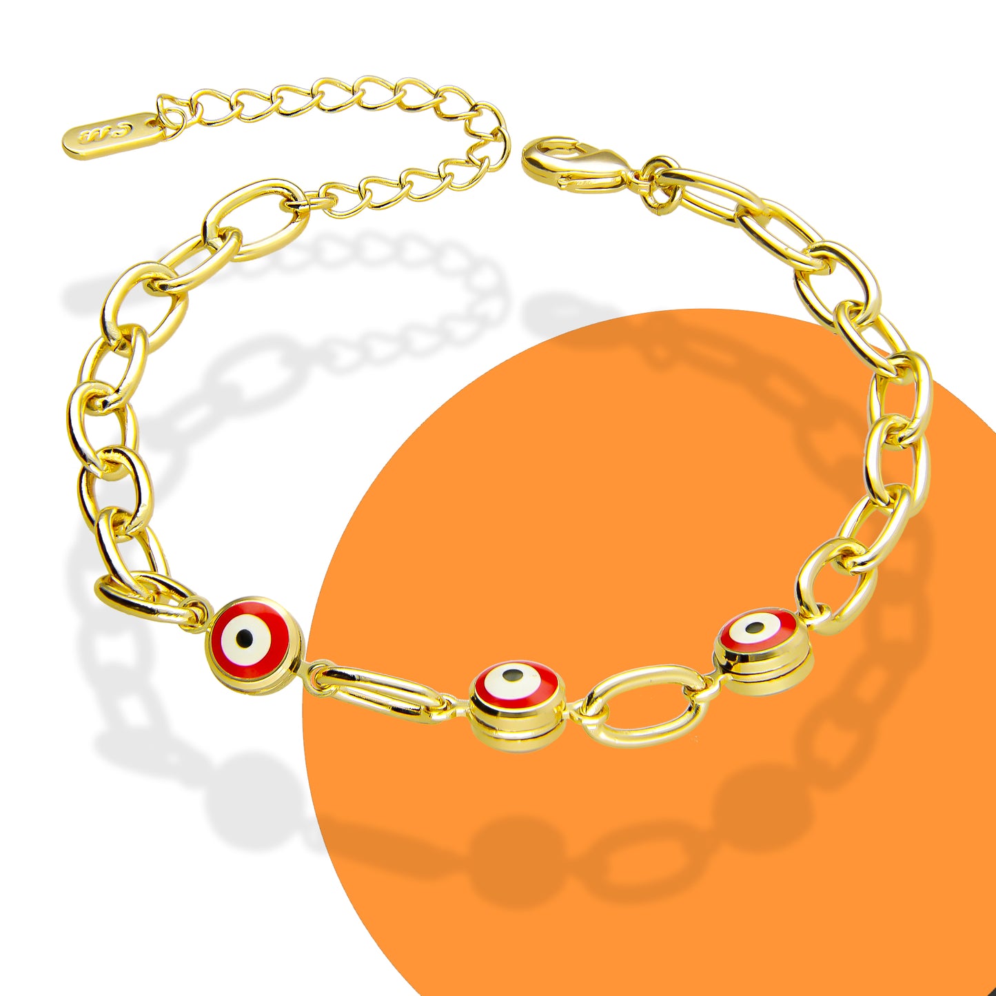 LPPG007 Pulsera Ajustable Ojitos Ancla Oro Laminado 18 K 2146418743