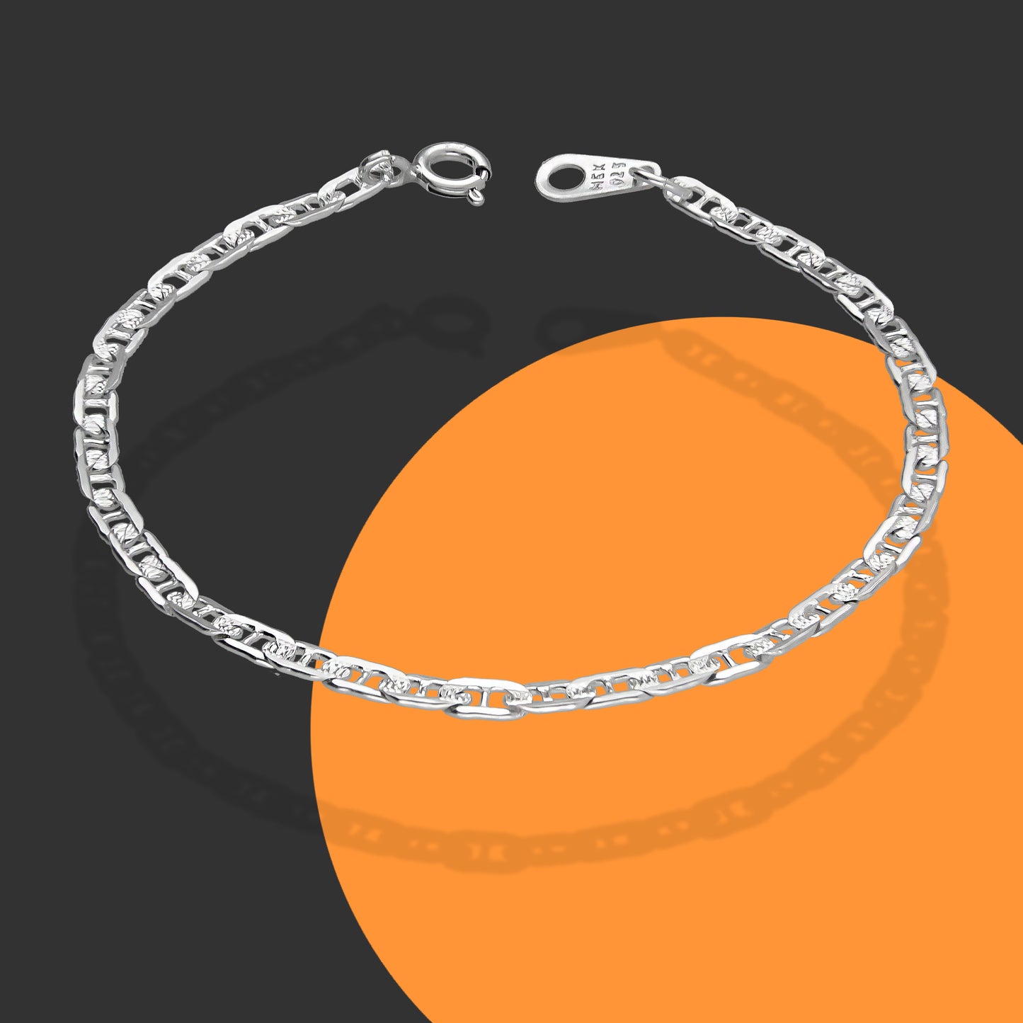 LPPN025-16  Pulsera Mod Gusi Plana Int Diam 16 cm x 3 mm en Plata Ley .925 2126460465