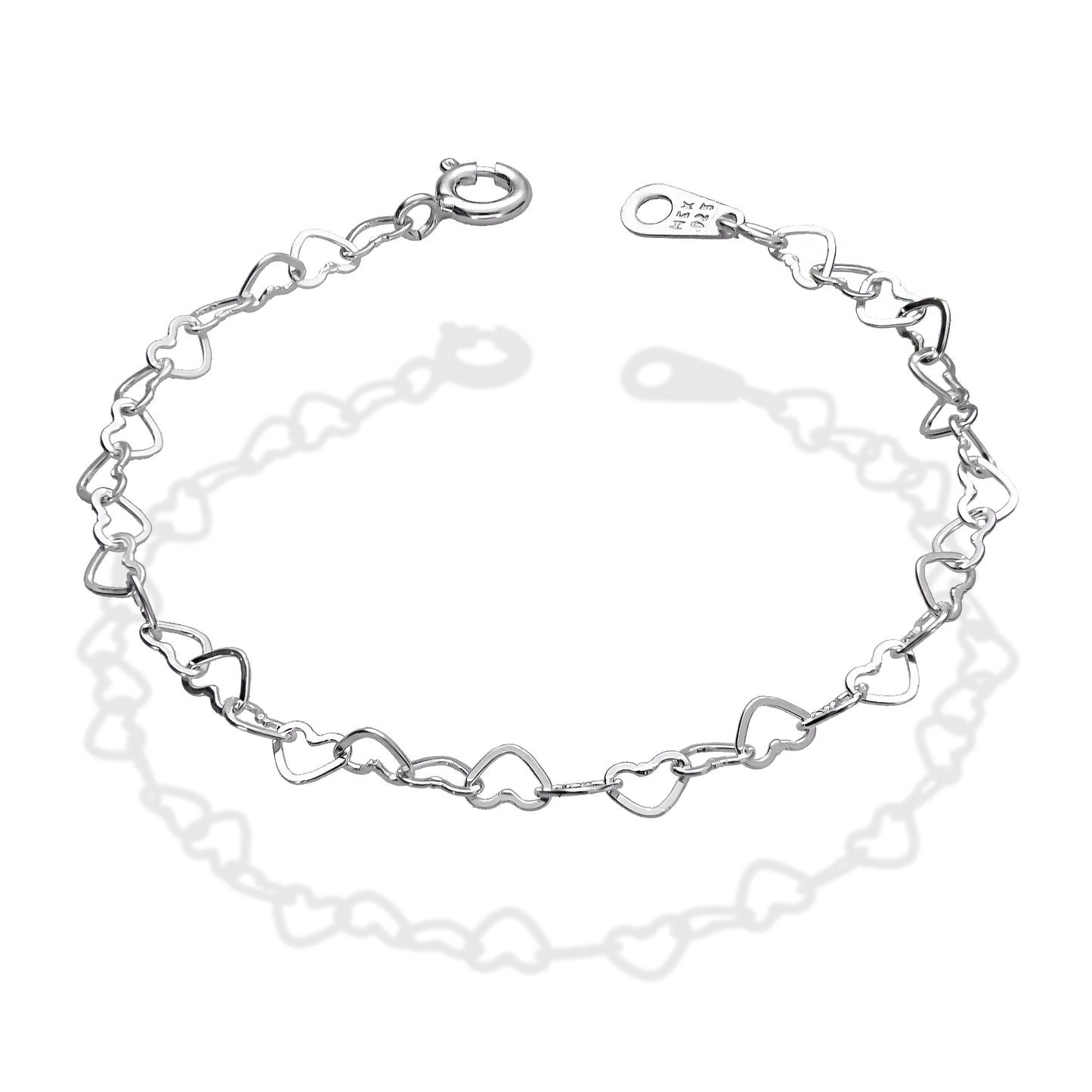 LPPN026-15 Pulsera Mod Love Silueta 15 cm x 3.5 mm en Plata Ley .925 3326580106