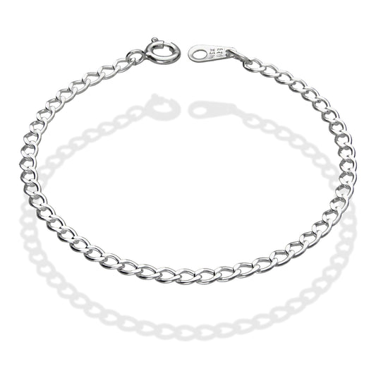 LPPN029-16 Pulsera Mod Cubana Ame Lisa 16 cm x 2.9 mm en Plata Ley .925 3326543566