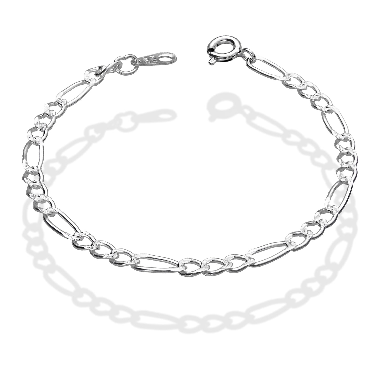 LPPN030-15 Pulsera Mod Figaro 3x1 Diam 15 cm x 3.5 mm en Plata Ley .925 3326491454