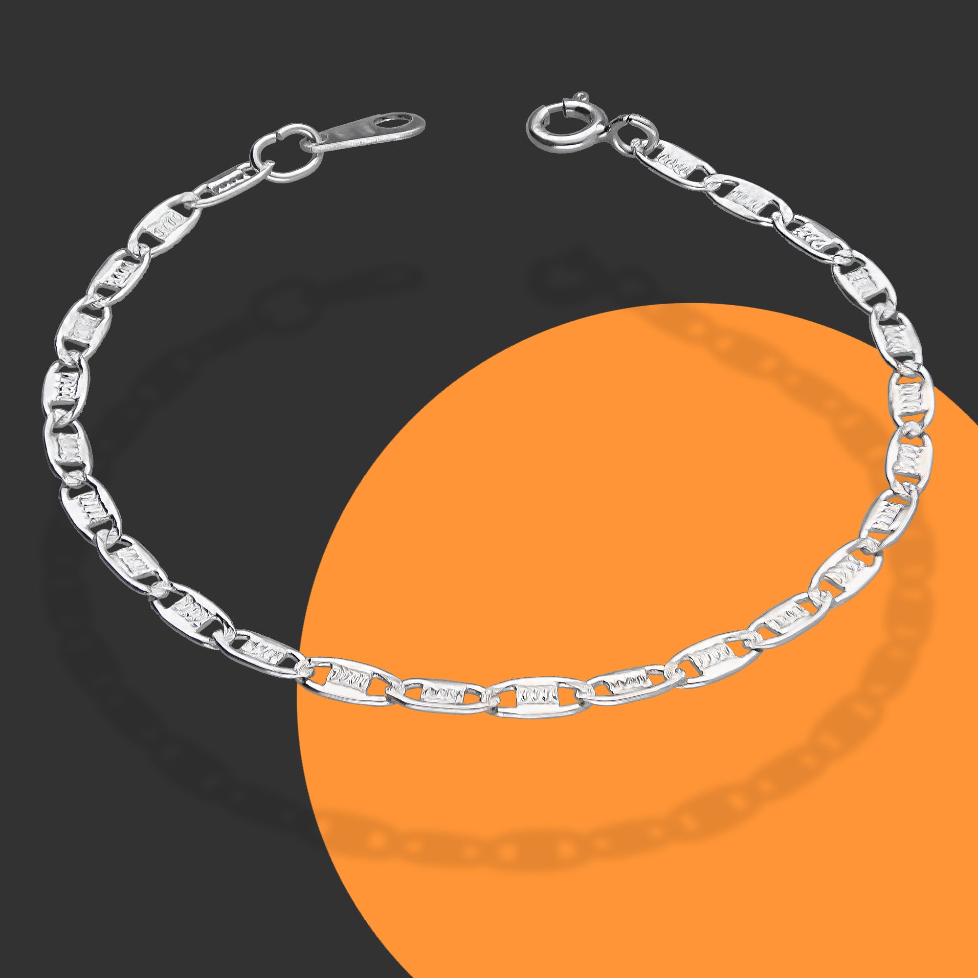 LPPN031-17 Pulsera Mod Valentino Diam 17 cm x 3 mm en Plata Ley .925 3326501112