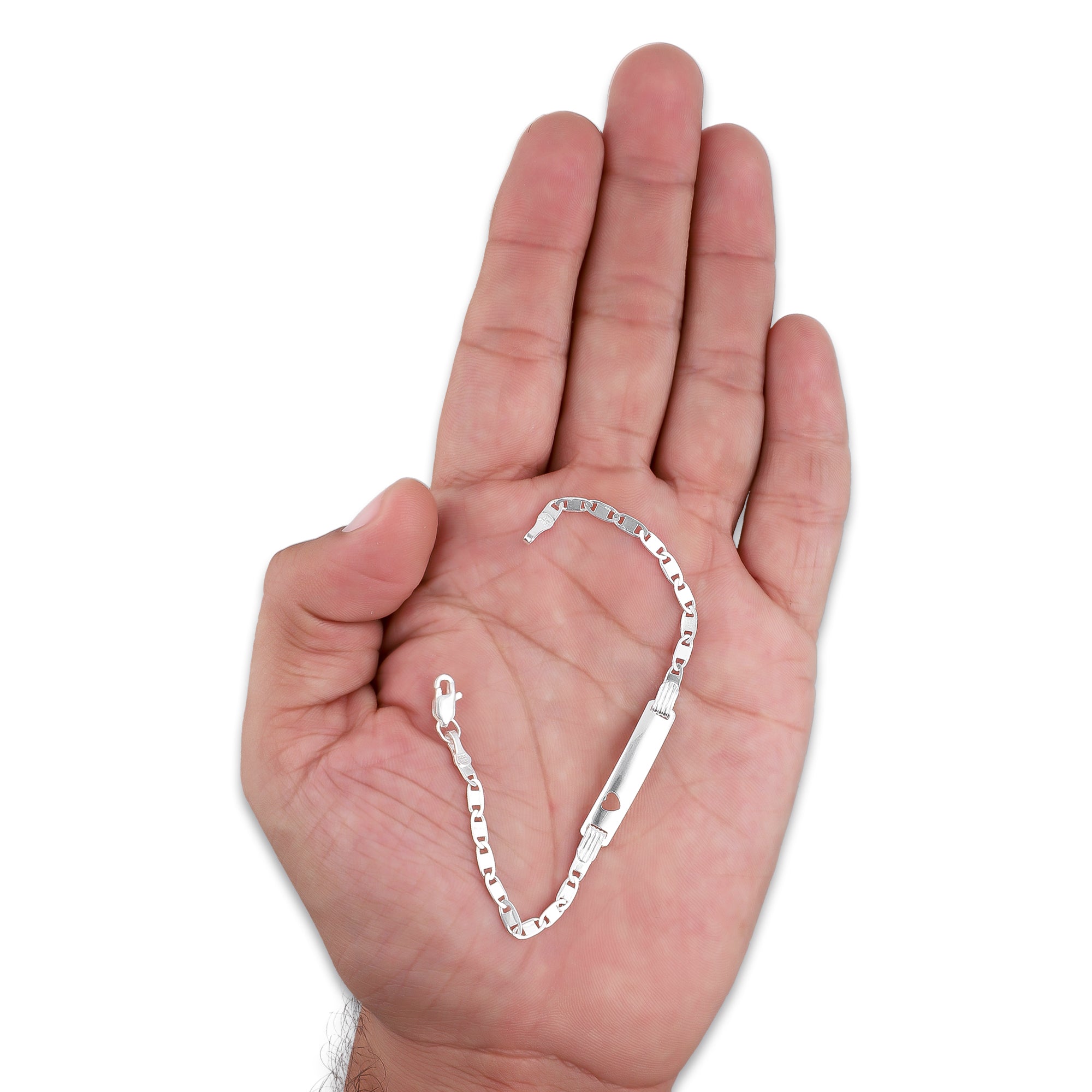 LPPN035 Esclava Mod Espejo Placa Corazon 3 mm x 15 cm en Plata .925 3050081671
