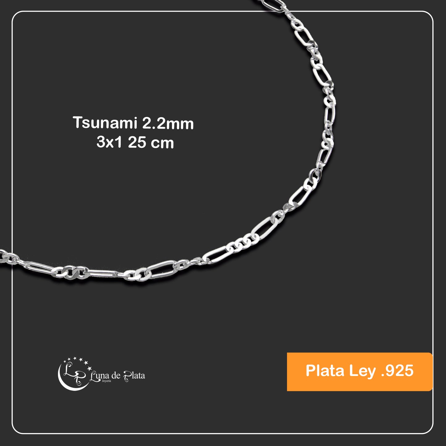 LPTB017 Pulsera Tobillera Tsunami 2.2mm 3x1 25 cm Plata .925 Taxco3218375238