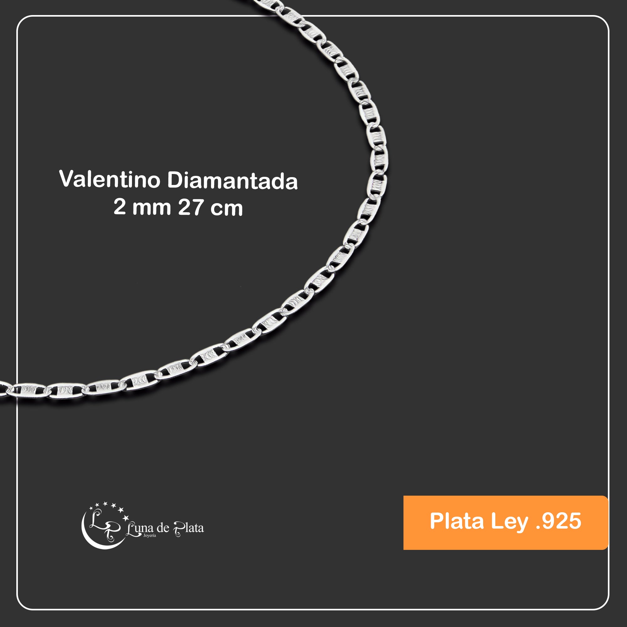 LPTB020 Pulsera Tobillera Valentino Diam 2mm 27cm Plata .925 Taxco 3220504398