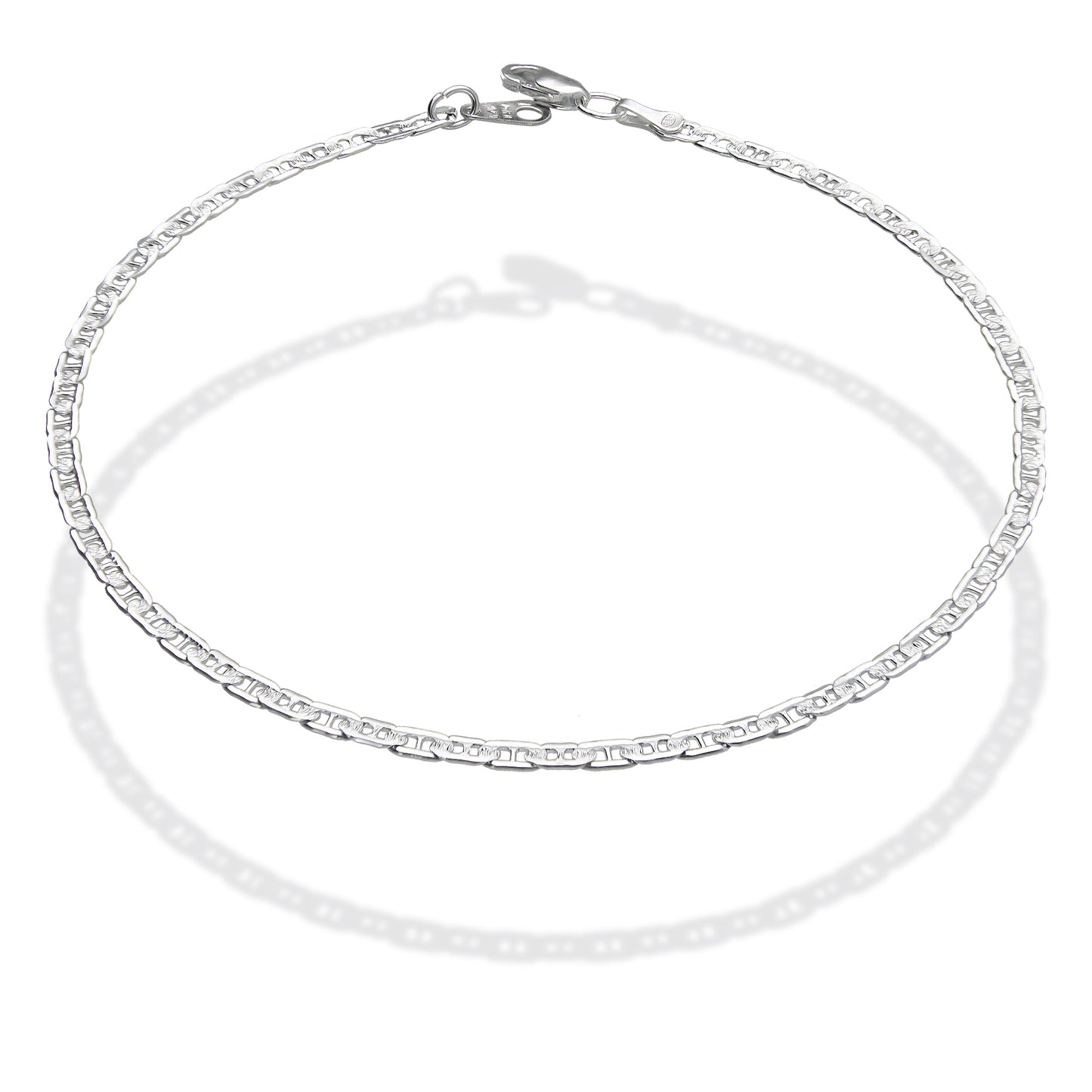 LPTB023 Pulsera Tobillera Gusi Diam 3mm 25 cm Plata .925 Taxco 2100110841