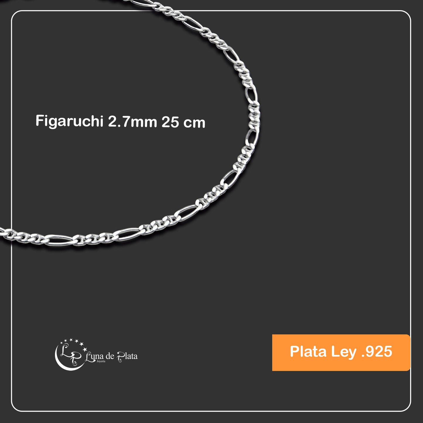 LPTB025 Pulsera Tobillera Figaruchi 2.7mm 25 cm Plata .925 Taxco 2100112459